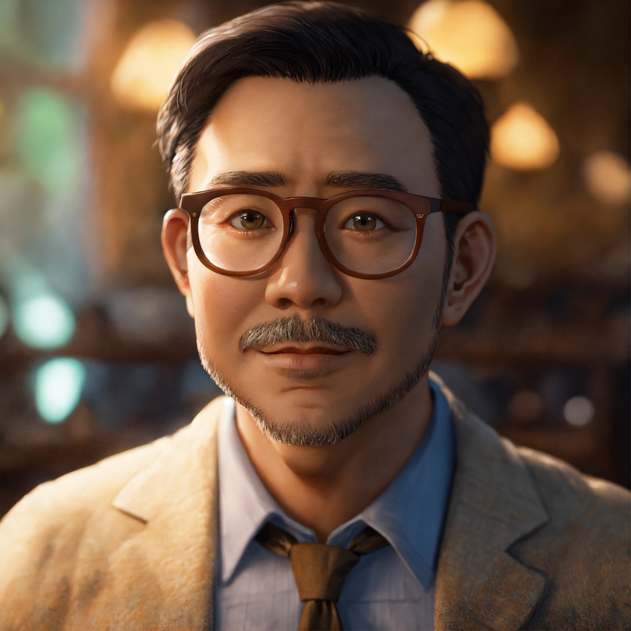 Lexica - A male professor Avatar with glasses, Closeup, unreal engine ...