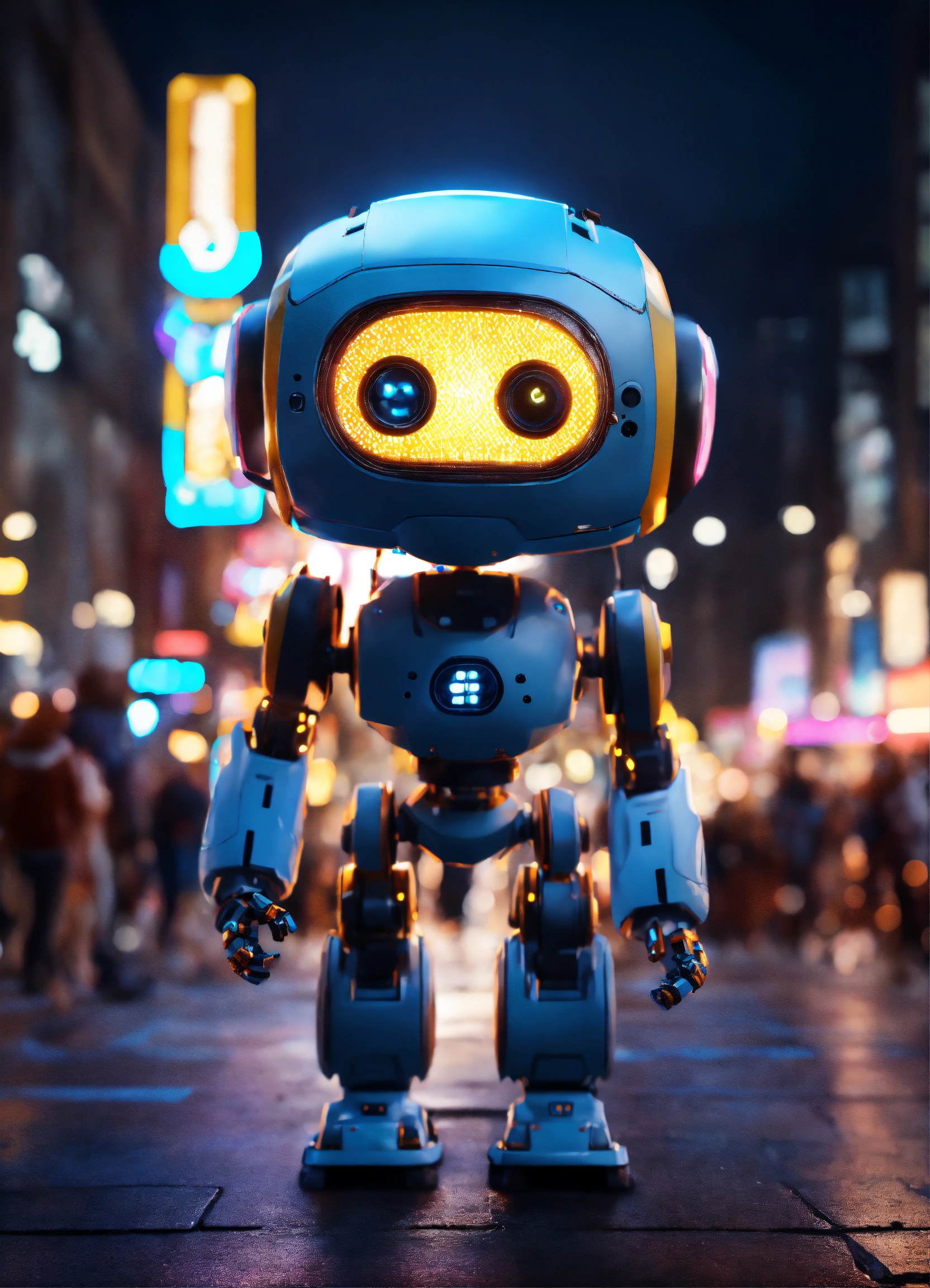 Lexica - Unreal engine render of a cute tiny robo in a busy, crowded ...