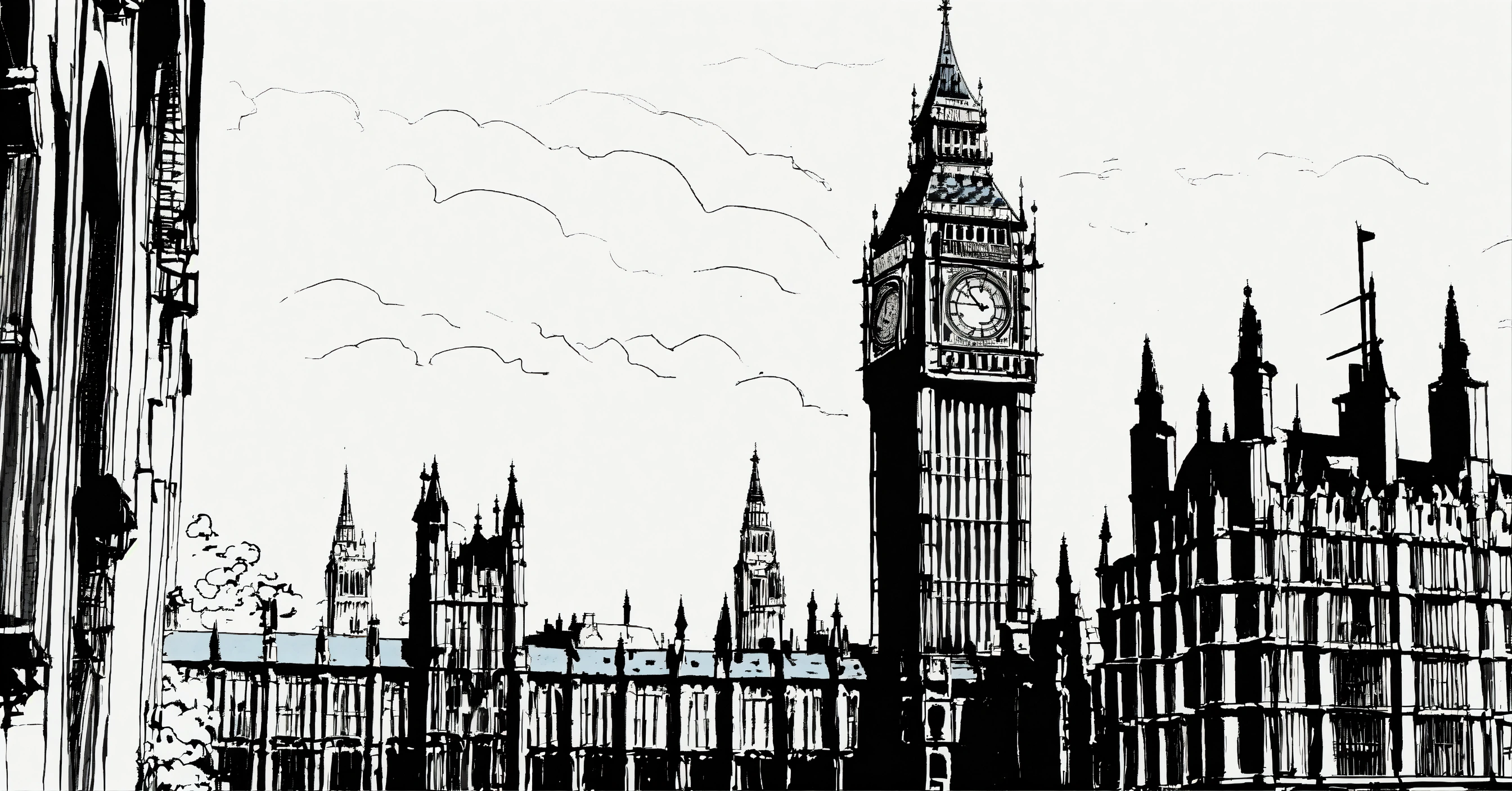 Lexica - Pen and ink drawing Big Ben London