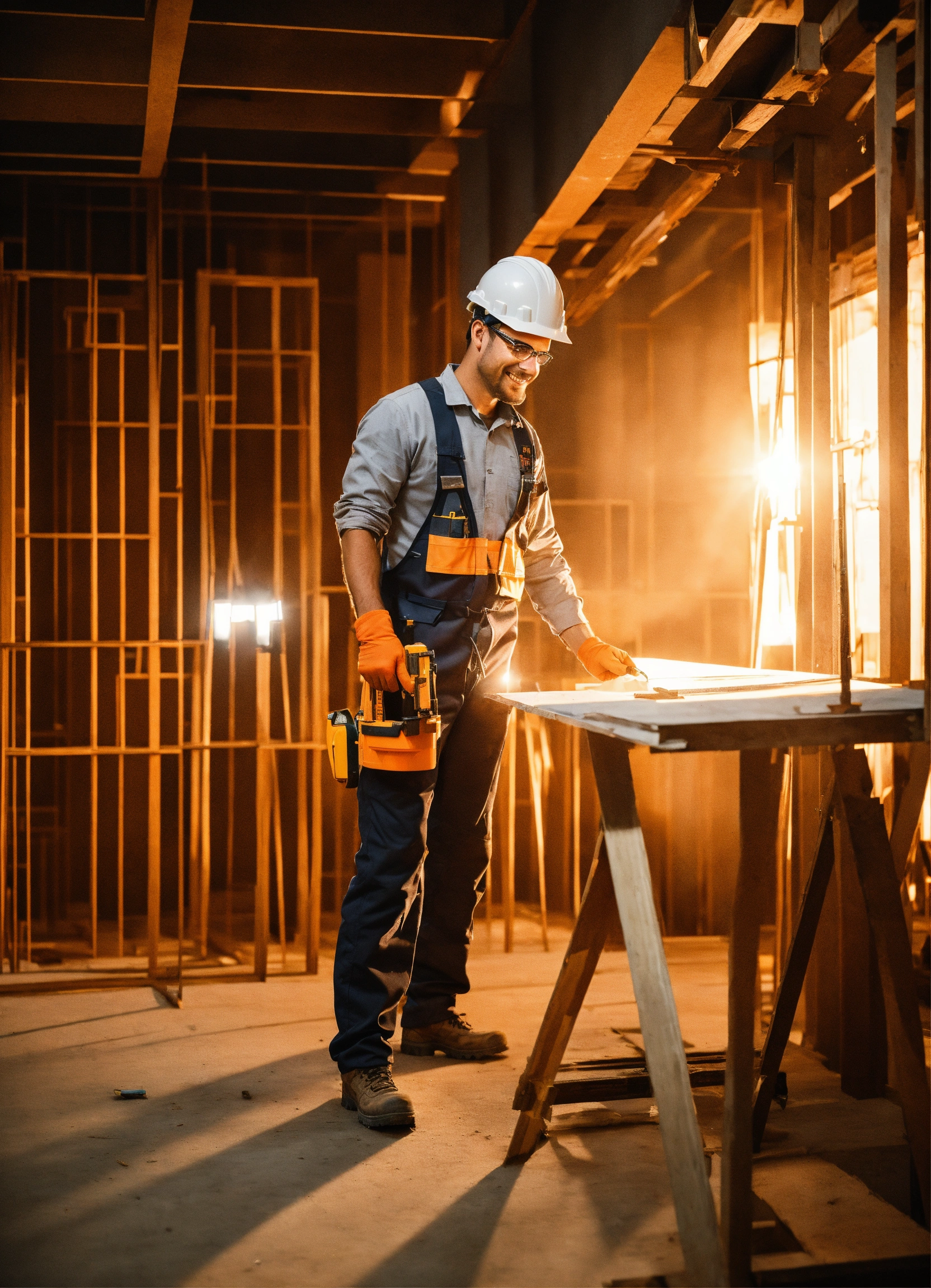 Lexica - Envision a well-organized construction site where a skilled ...