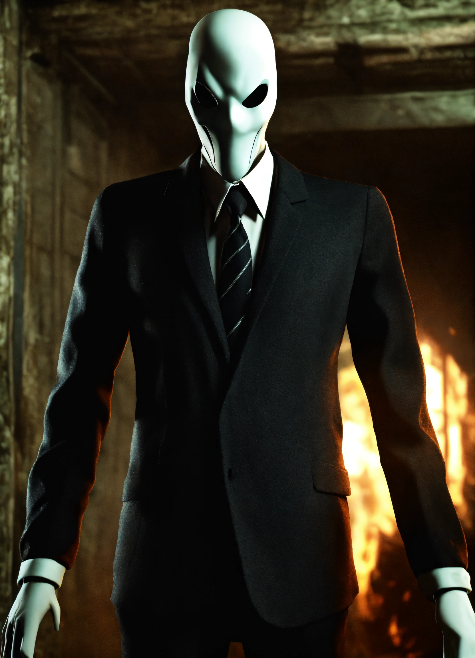 Lexica - Scary Slenderman from a legend take a close-up of your face ...