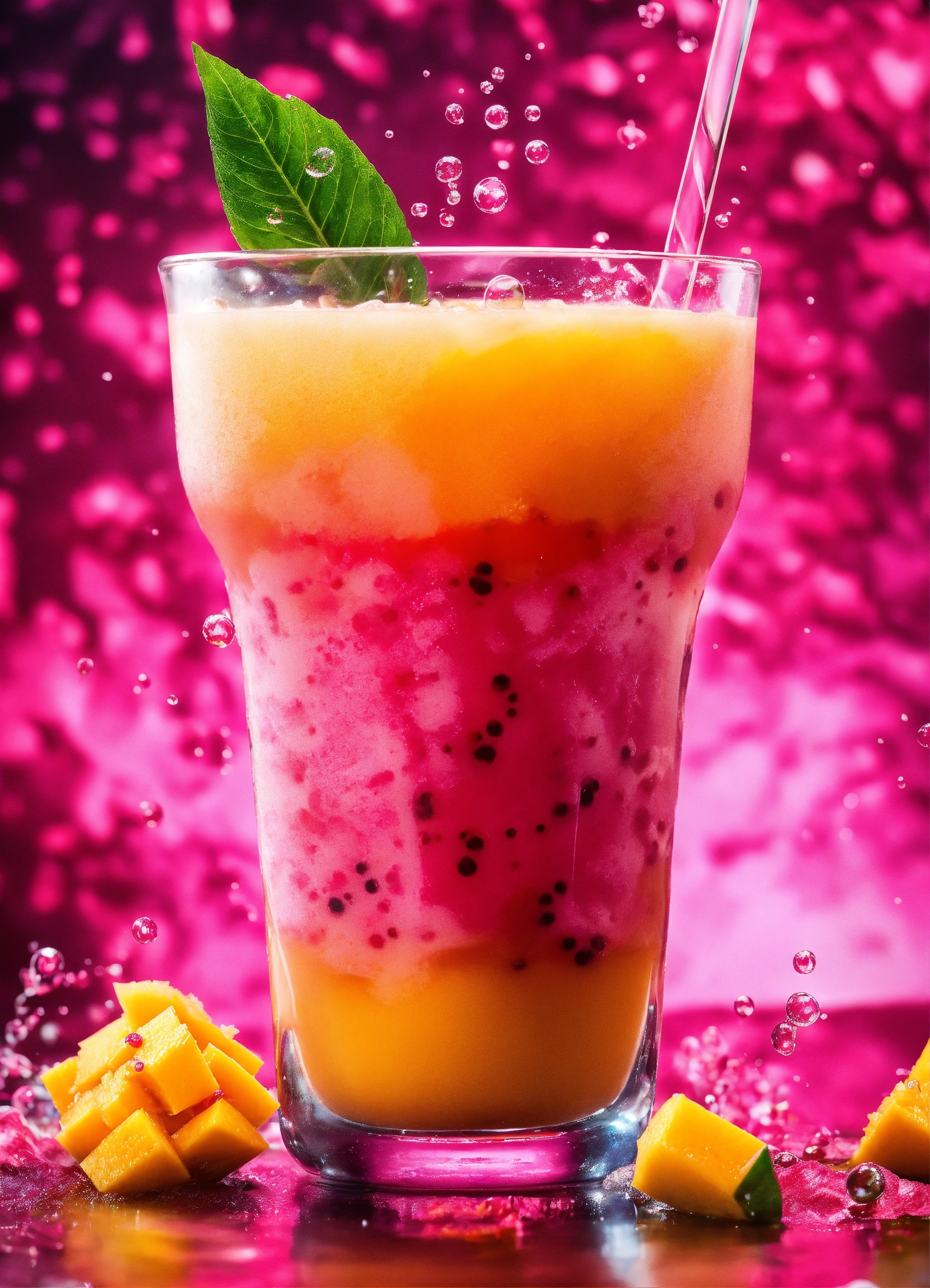 Lexica - Exotic Mango bubble tea, tapoica pearls. pink boba drink ...