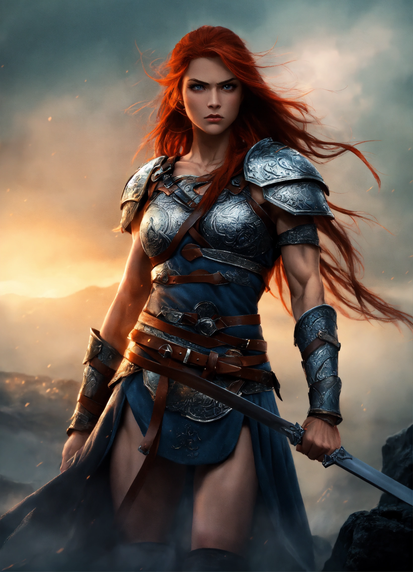 Lexica - Fantasy anime art, of a strong, muscular, tall, stunning ...