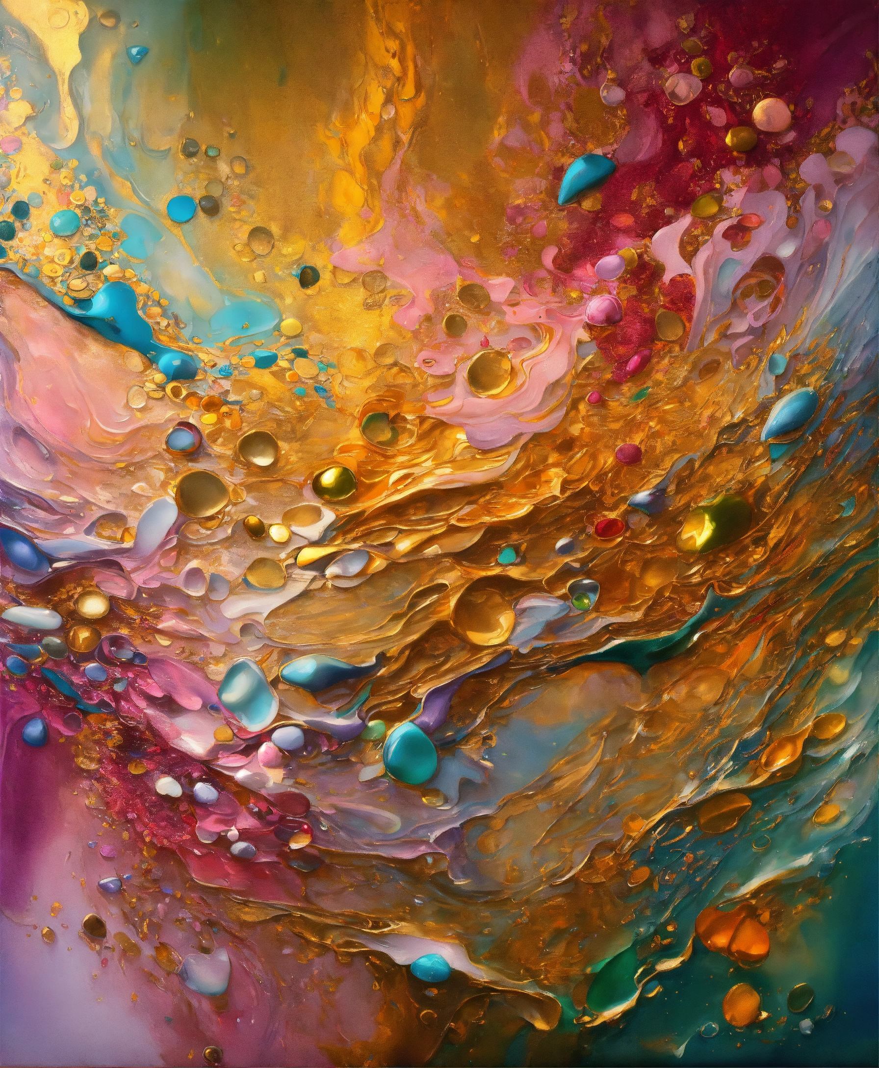 Lexica - Colorful abstract painting oil and water complex complicated ...