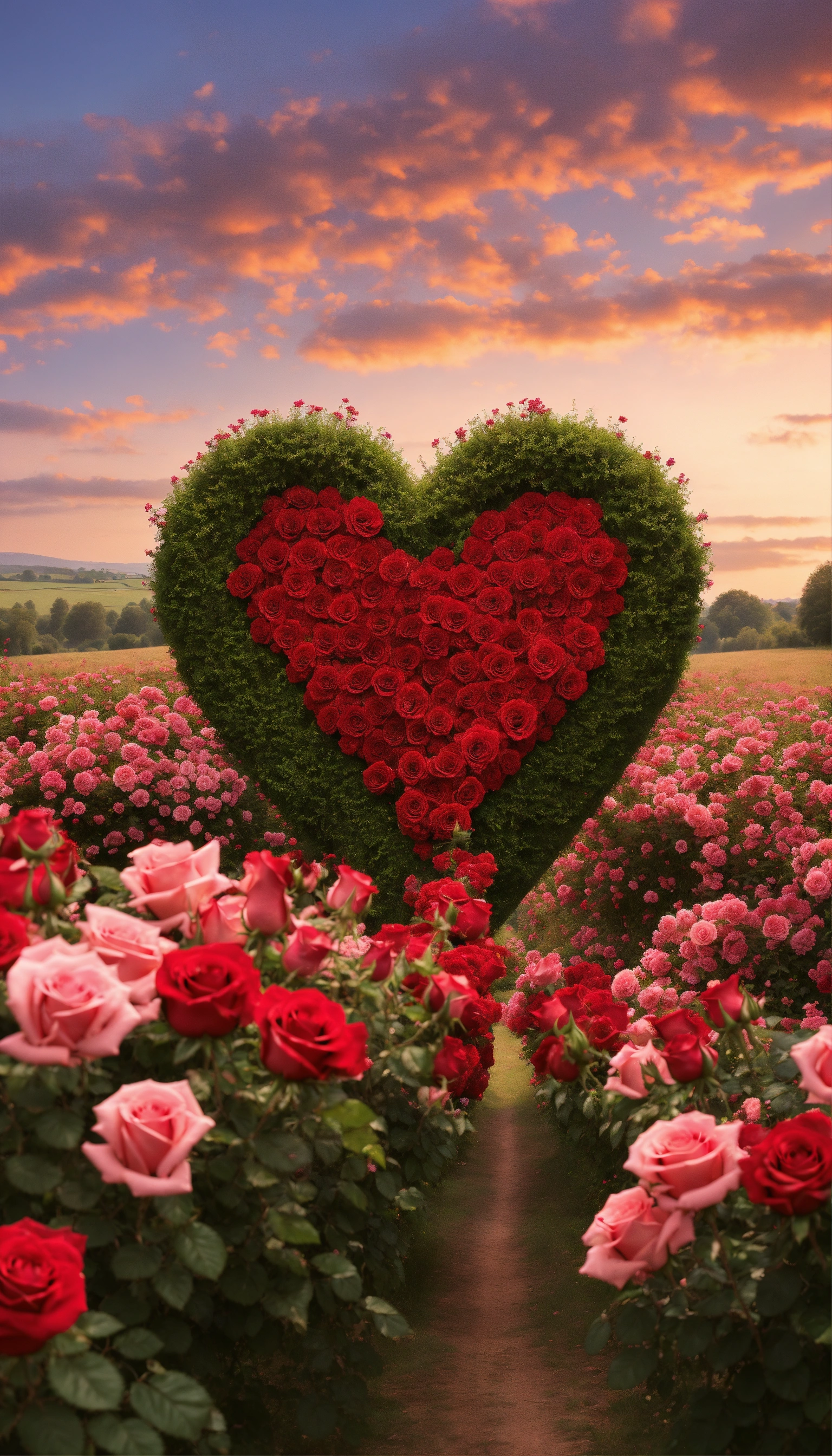 Lexica - A big heart in the countryside with roses