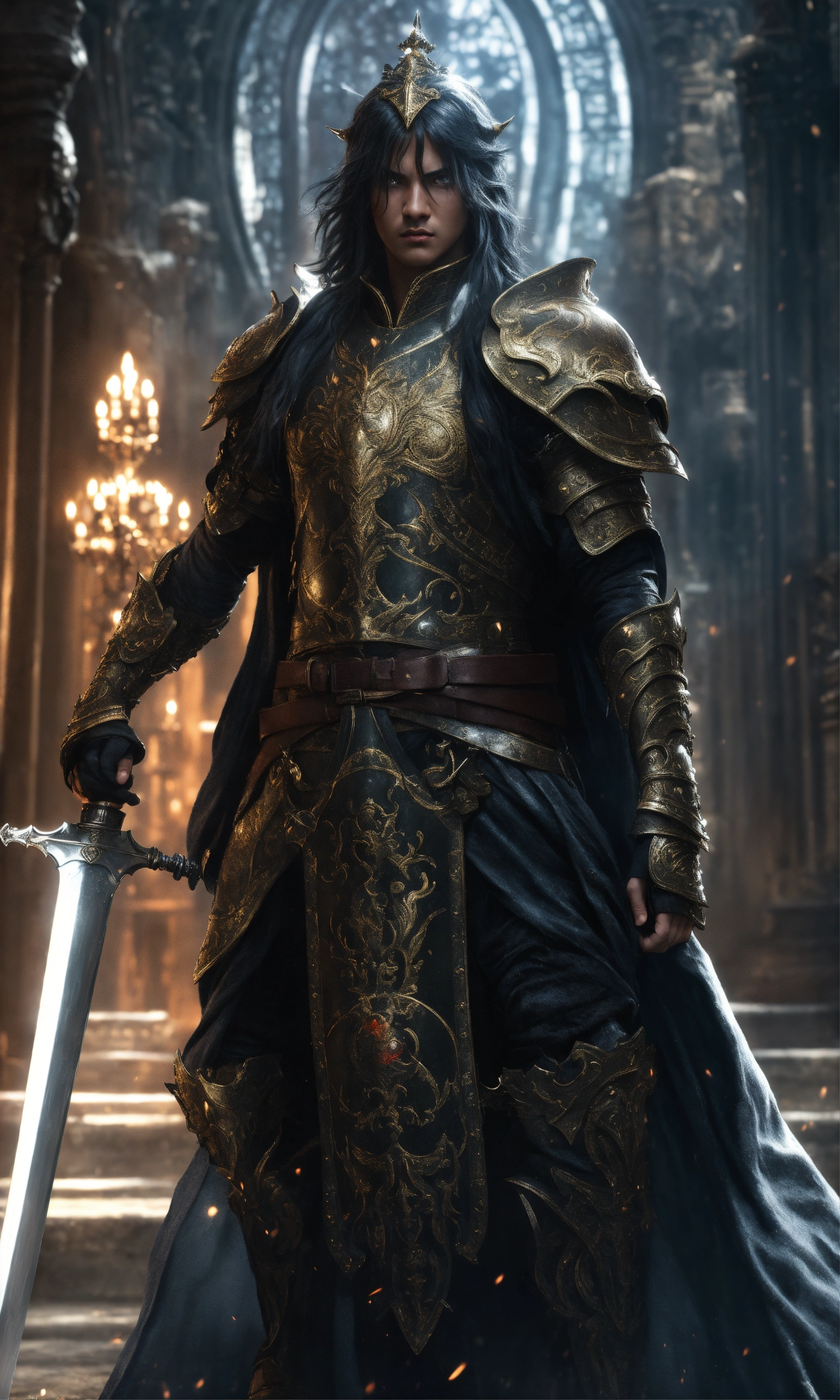 Lexica - Full body photograph of a powerful human prince, holding a ...