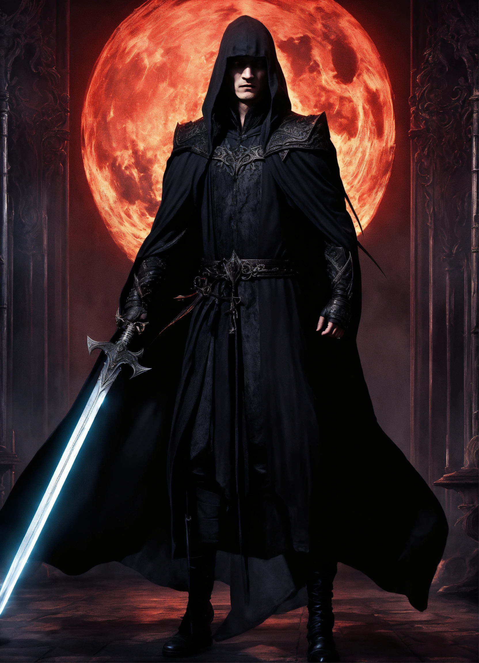 Lexica - A tall, thin man dressed in a long, simple black robe. He has ...