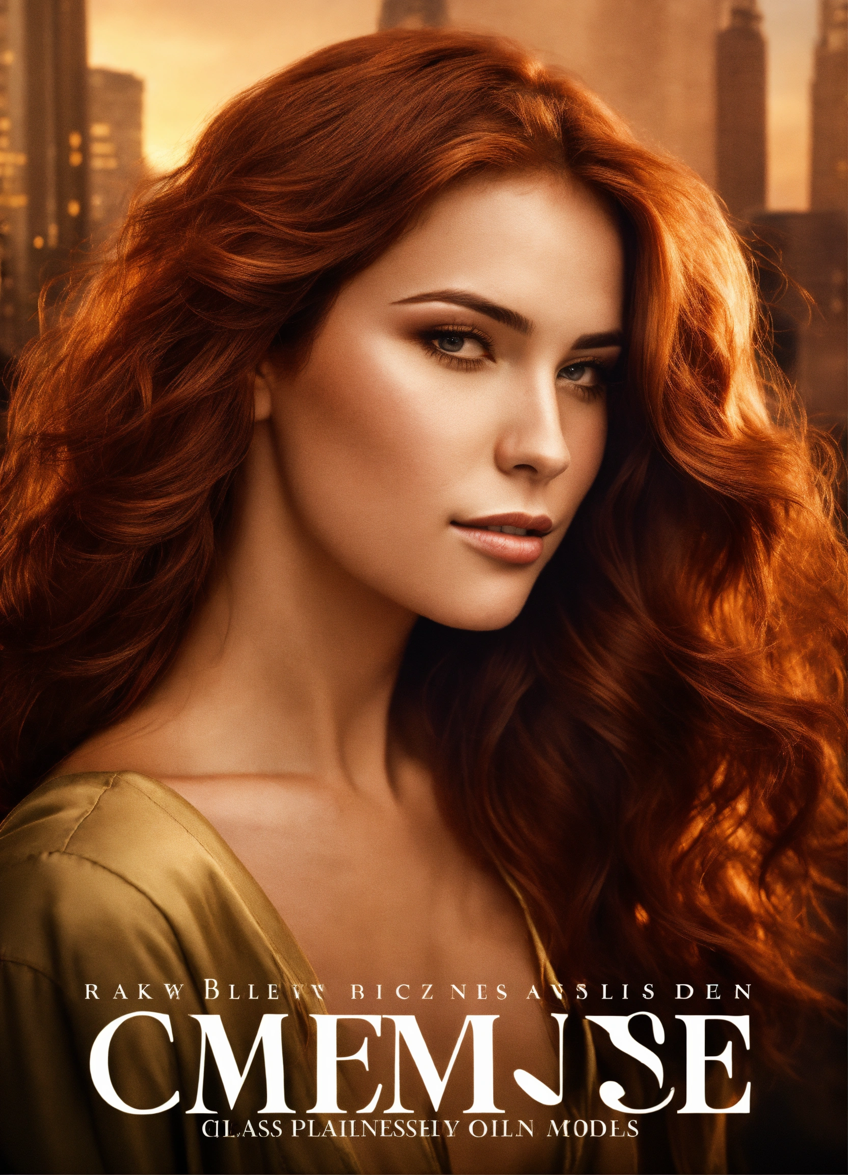 Lexica - Photograph of a beautiful woman with wavy auburn hair ...