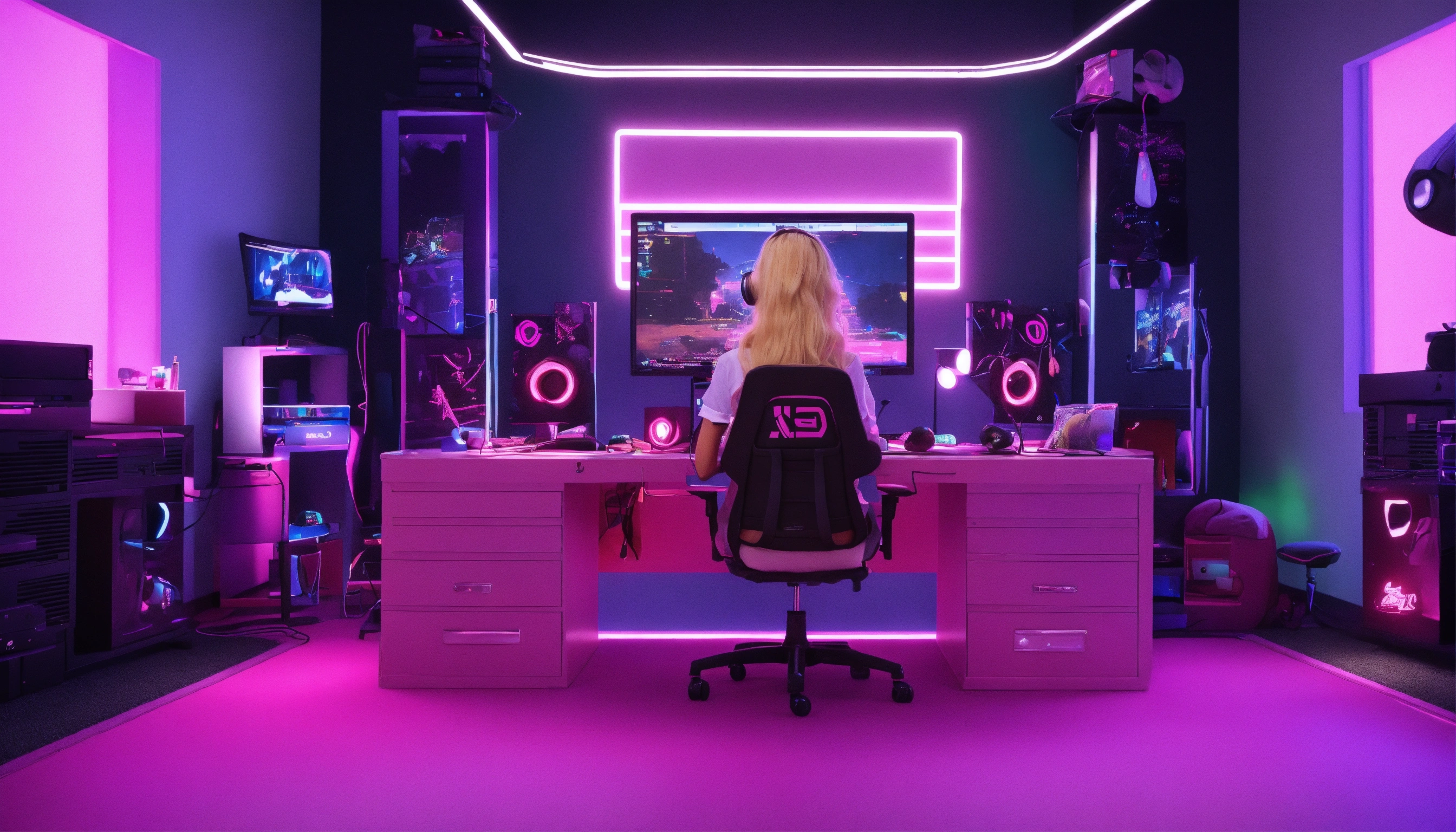 Lexica - Cute blonde European woman, long hair, streamer, gamer ...