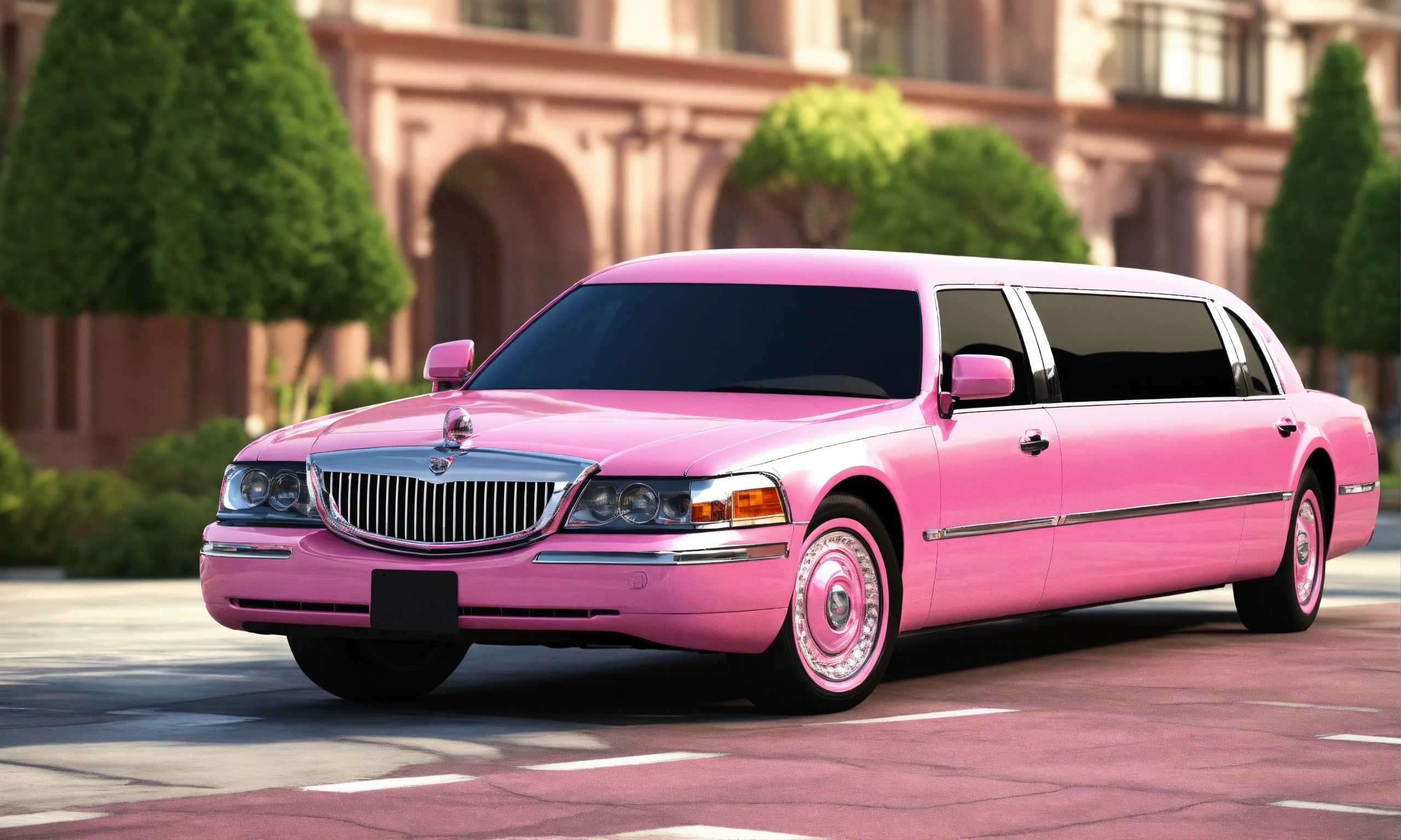 Lexica - Long pink limo, car rental, 3D, photo-realistic, 4K, high ...