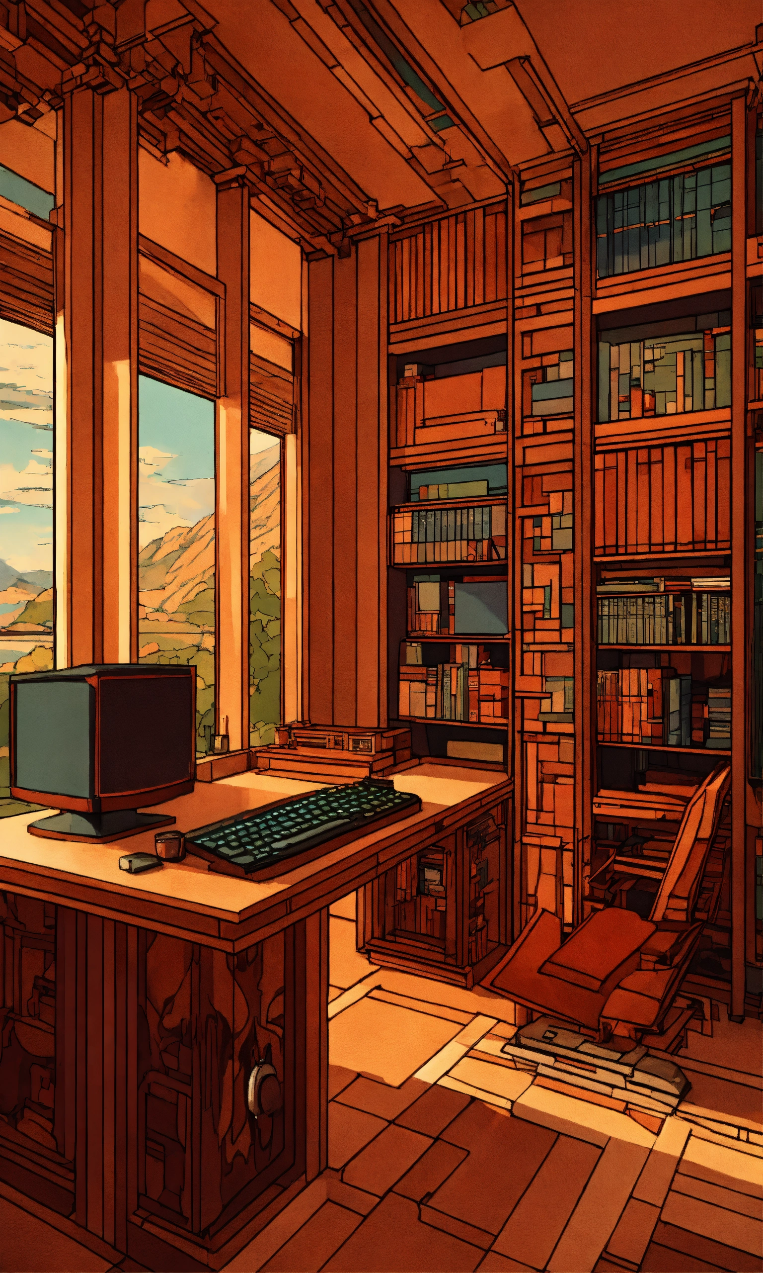 Lexica - Stunning 80's style computer in a frank lloyd wright style ...