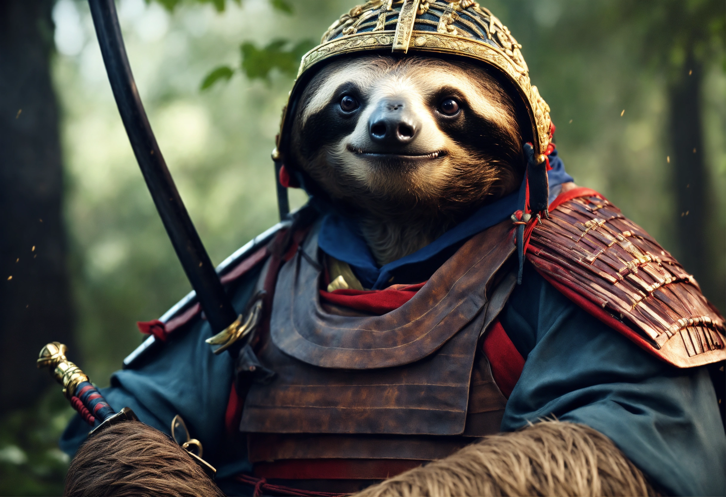 Lexica - Sloth samurai. battlefield. hyper realistic.