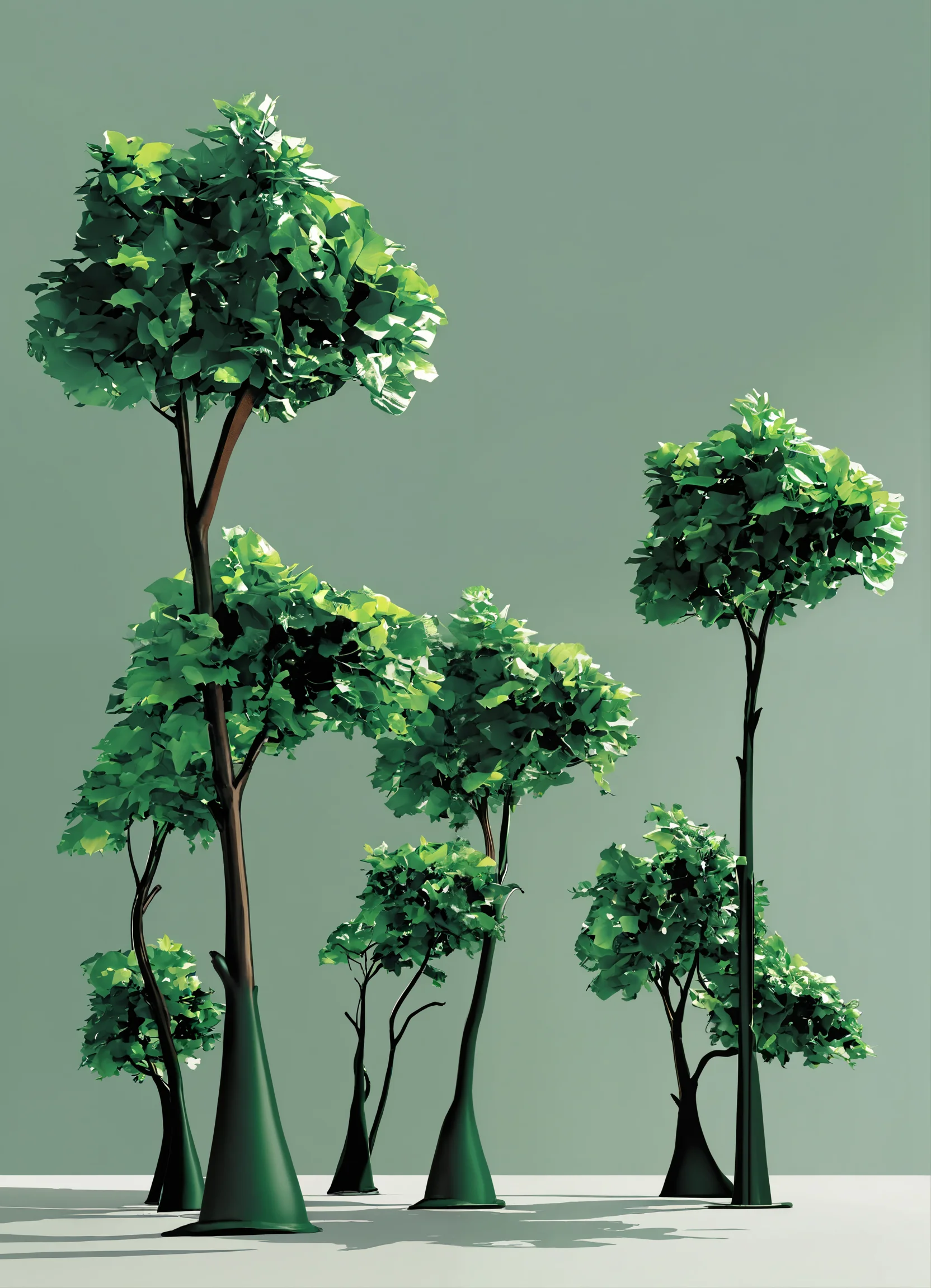 Lexica - Fake plastic trees, vector image