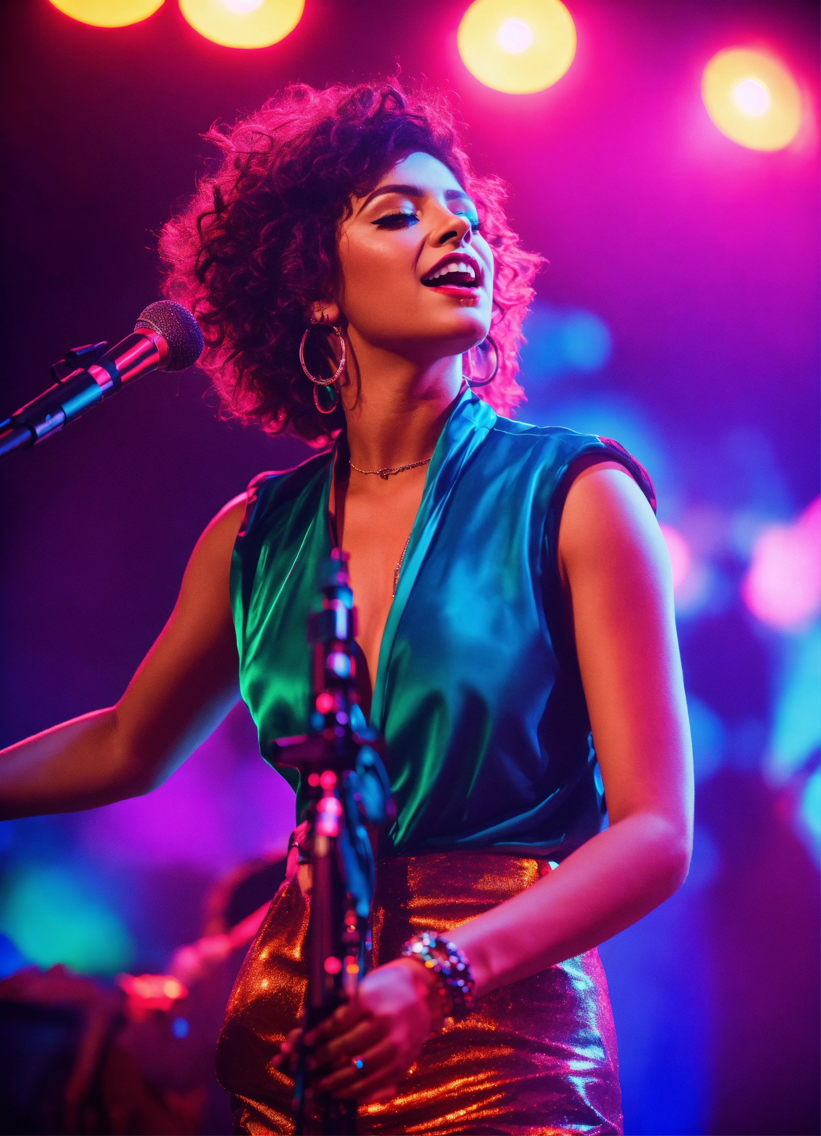 Lexica - Cinematic photography, modern, female singer on stage ...