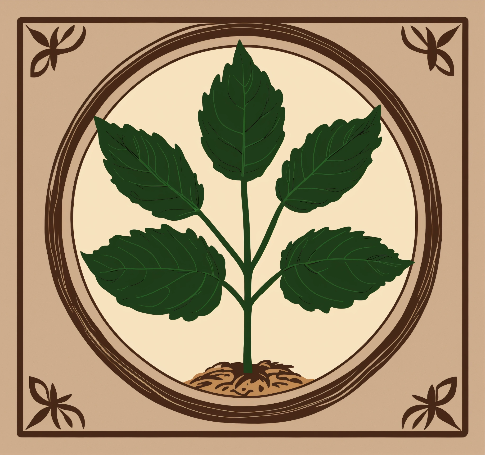 Lexica - Simple nettle plant in the middle vector icon
