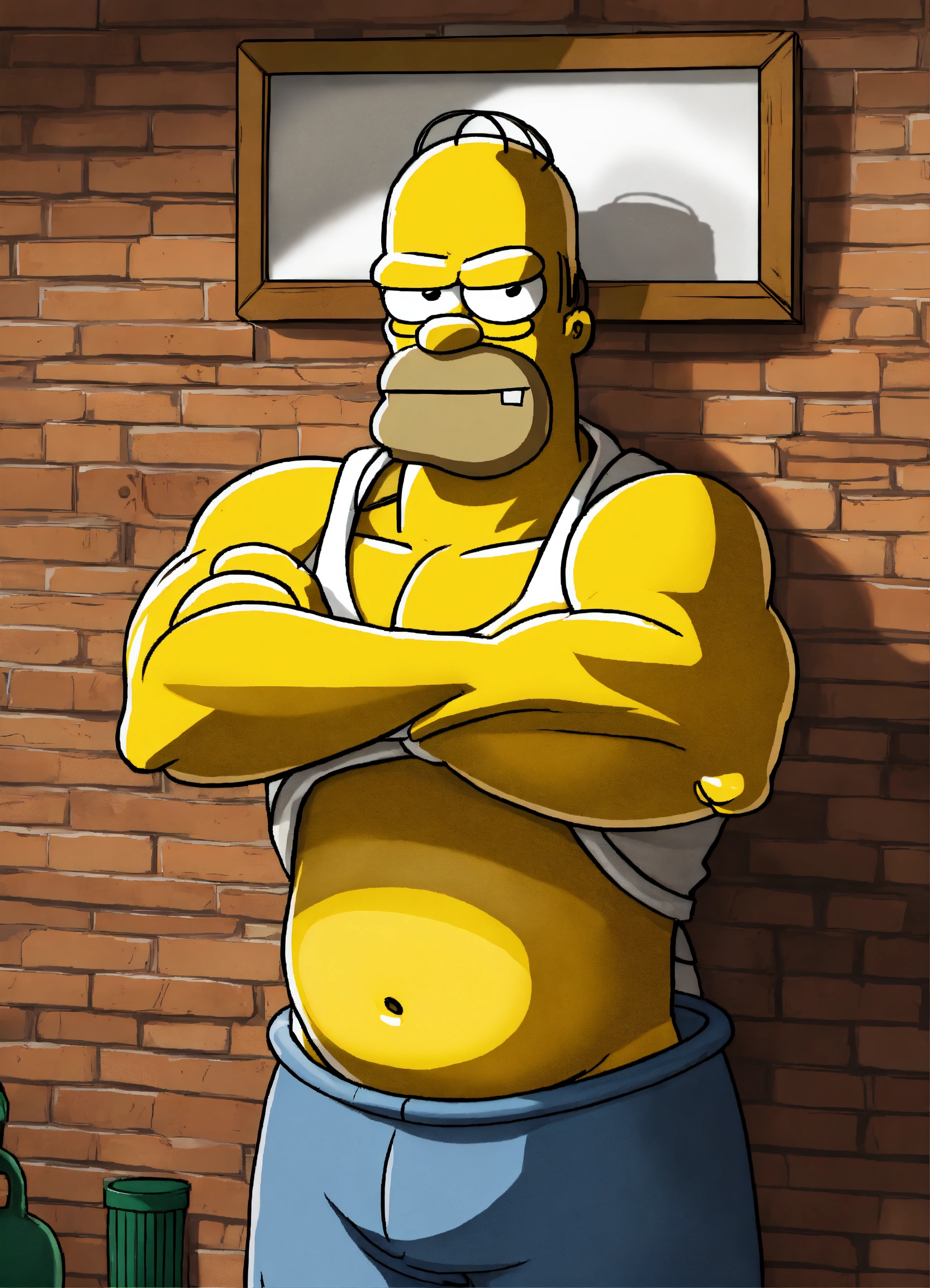 Lexica - Homer Simpson getting muscles.