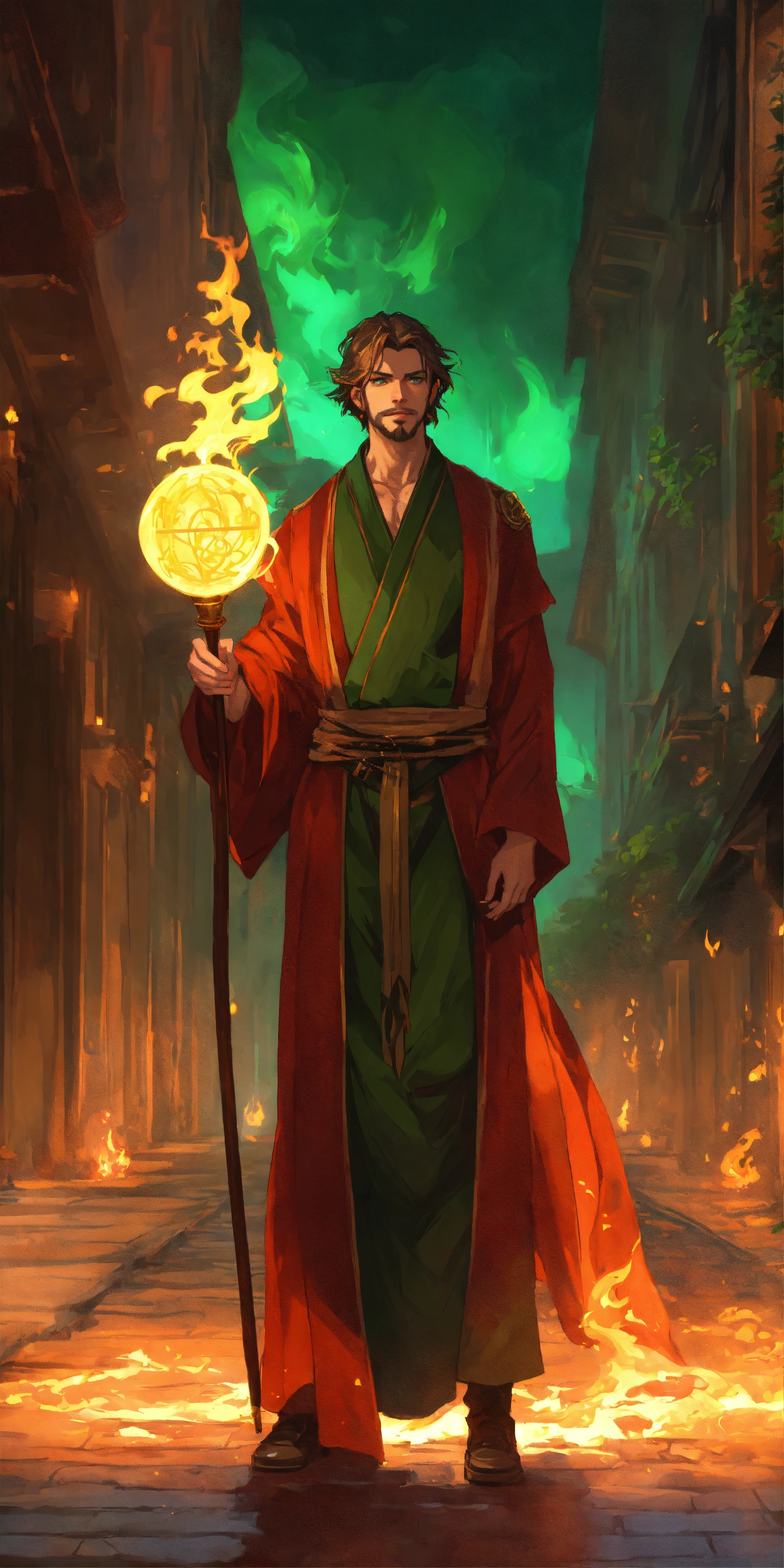 Lexica - Handsome, human, imperial male fire sorcerer with goatee ...