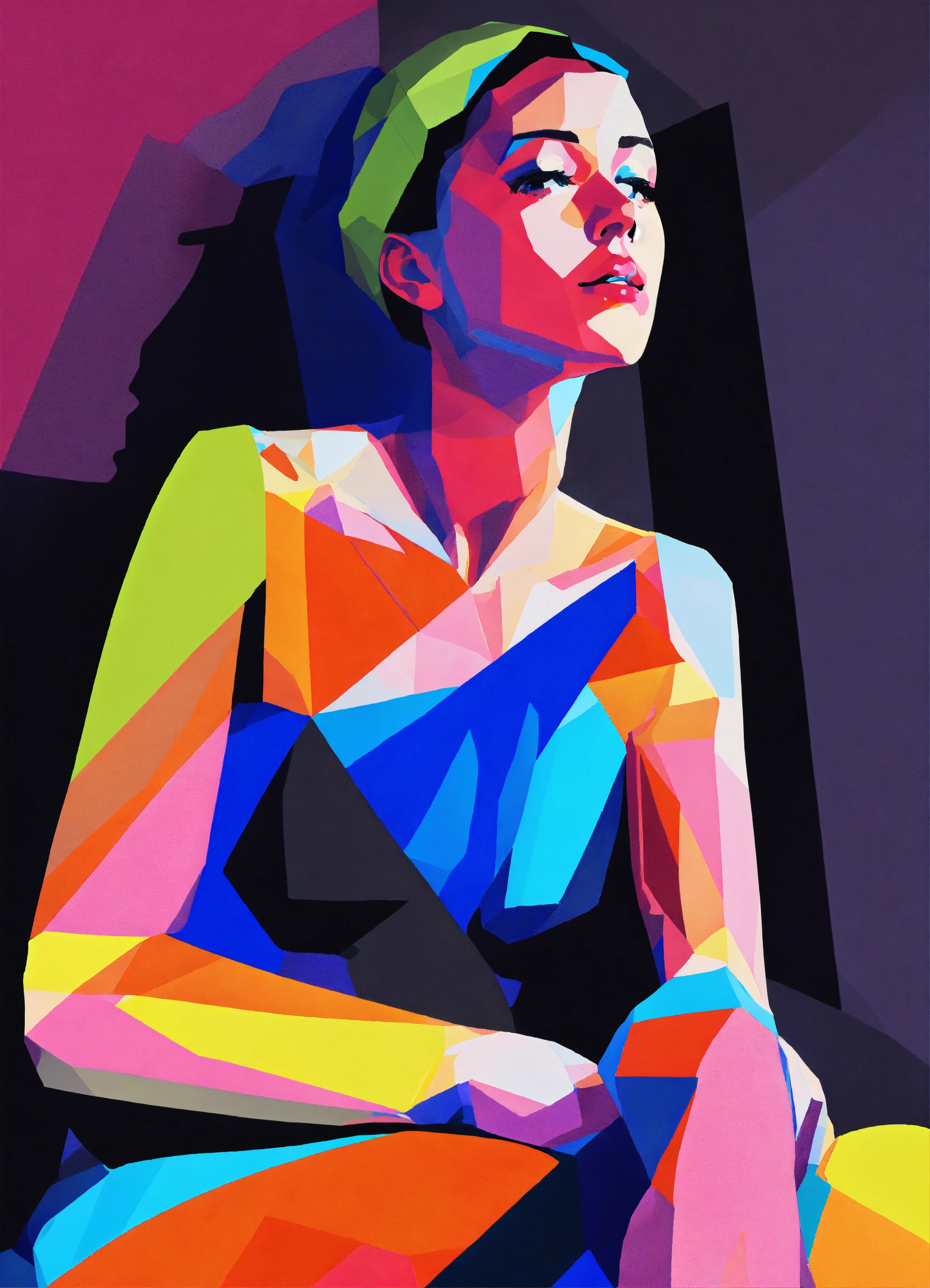 Lexica - Close up of genz female life drawing poseur gazing, art pose ...