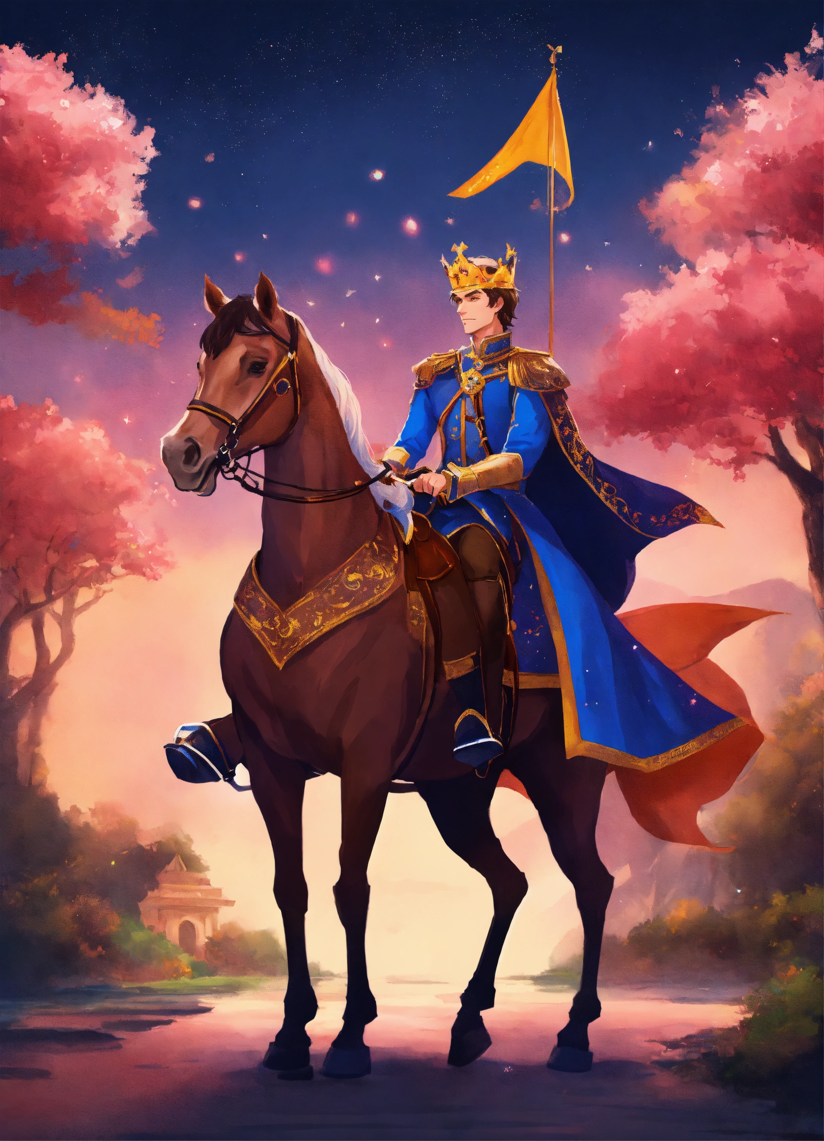 Lexica - Couple prince and princess who makes riding digital illustration