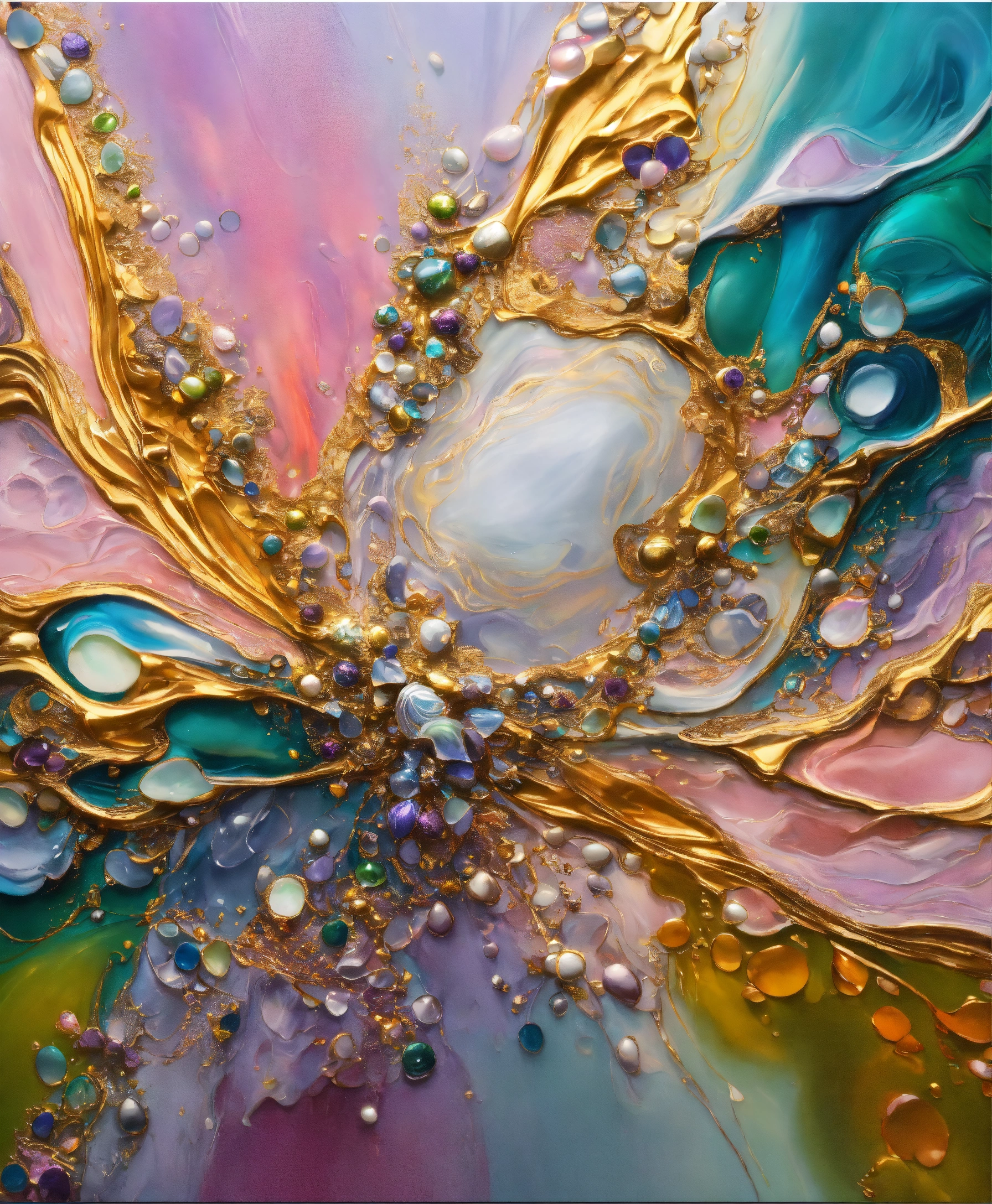 Lexica - Colorful abstract painting oil and water complex complicated ...