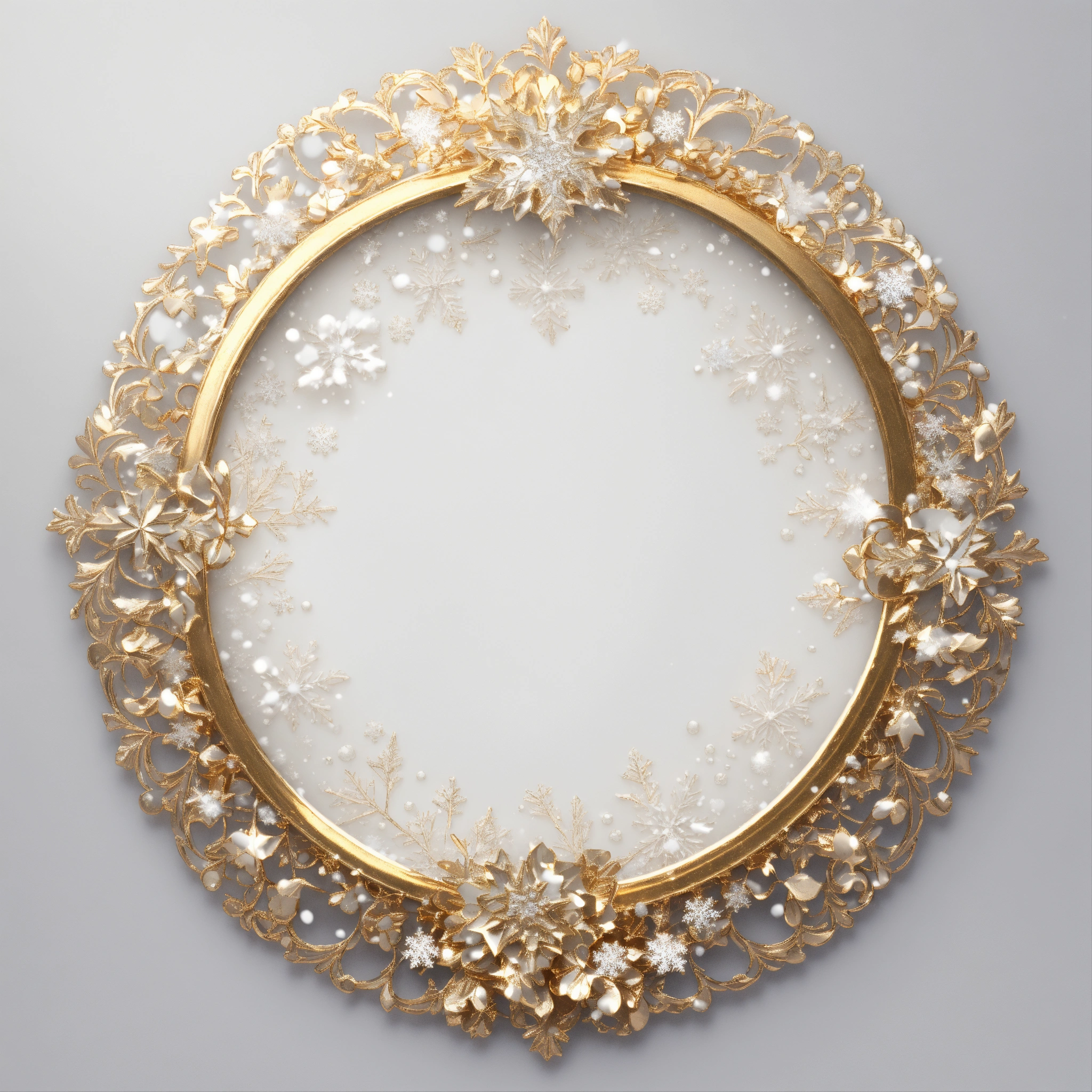 Lexica - Create a slim metallic snow white winter round border in a ...