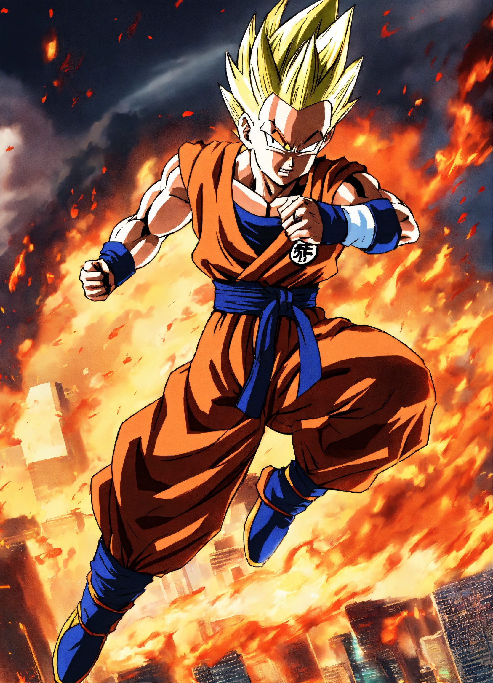 Lexica - Gohan from Dragon ball Z fighting One Punch Man in the air ...