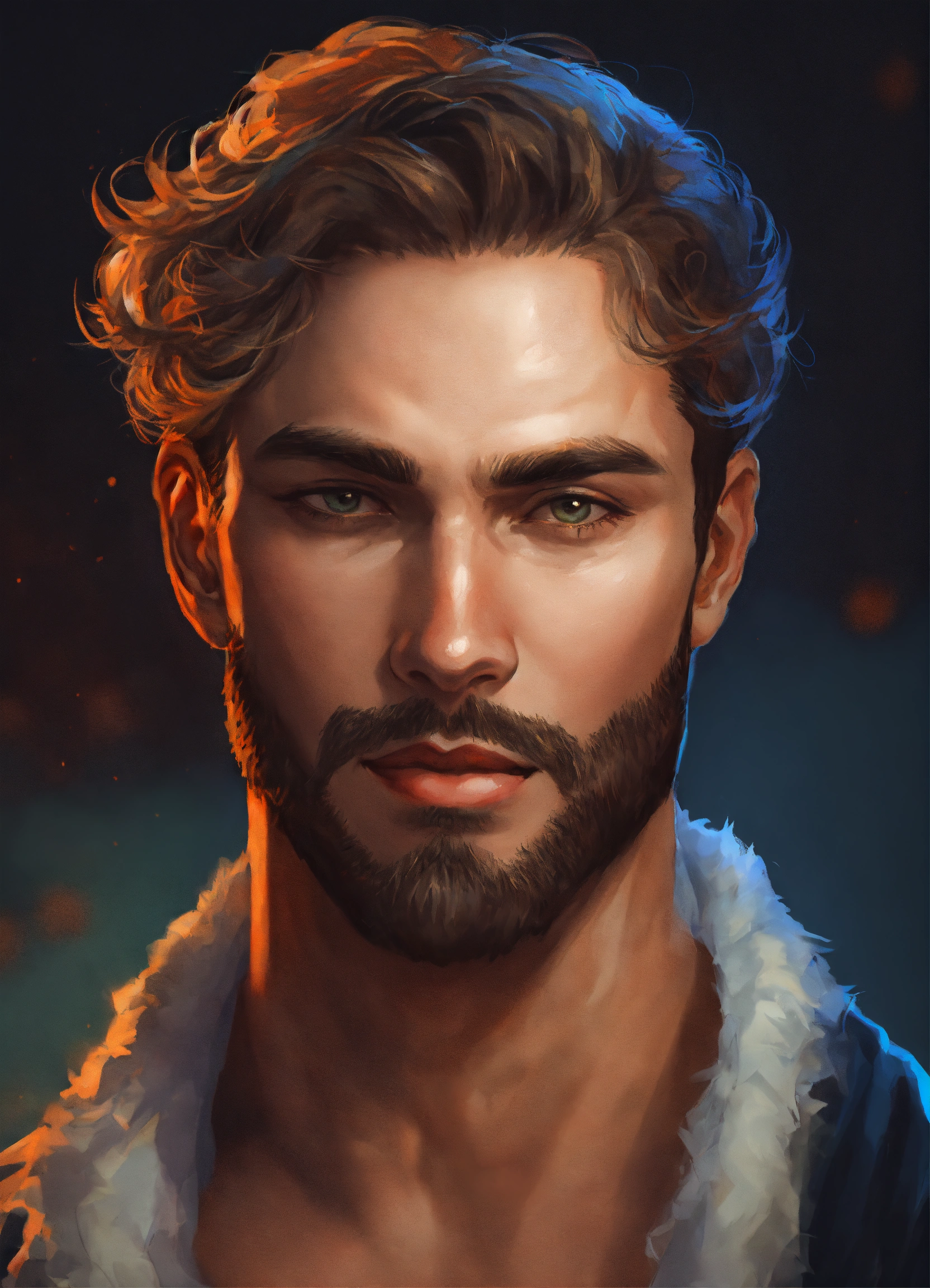 Lexica - I will draw a handsome man in a Halloween costume, his face ...