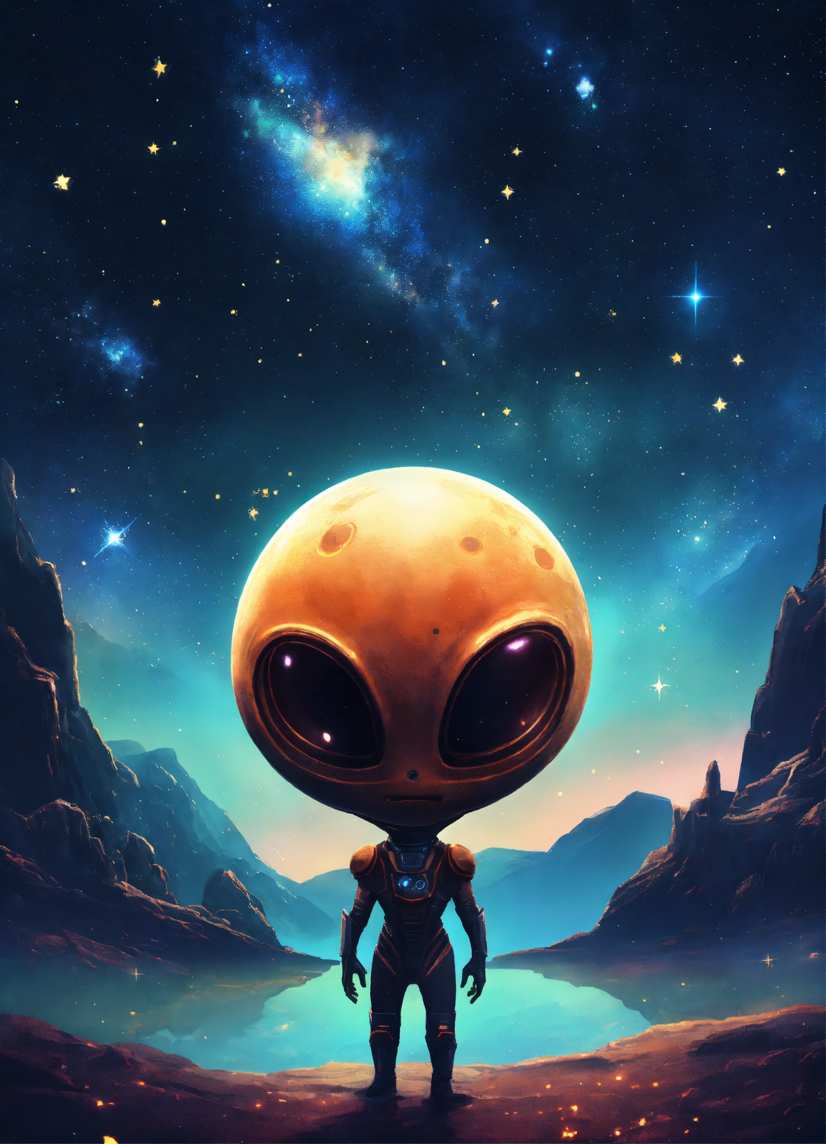 Lexica - Alien space alien background starry sky