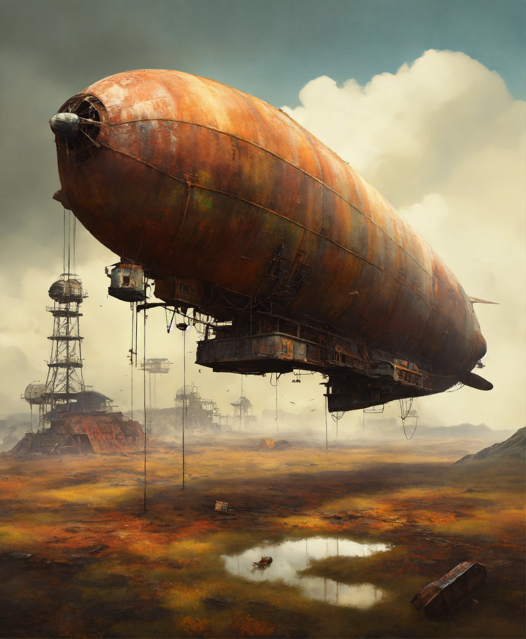 Lexica - A zeppelin in a toxic wasteland, natural rust and grime detail ...