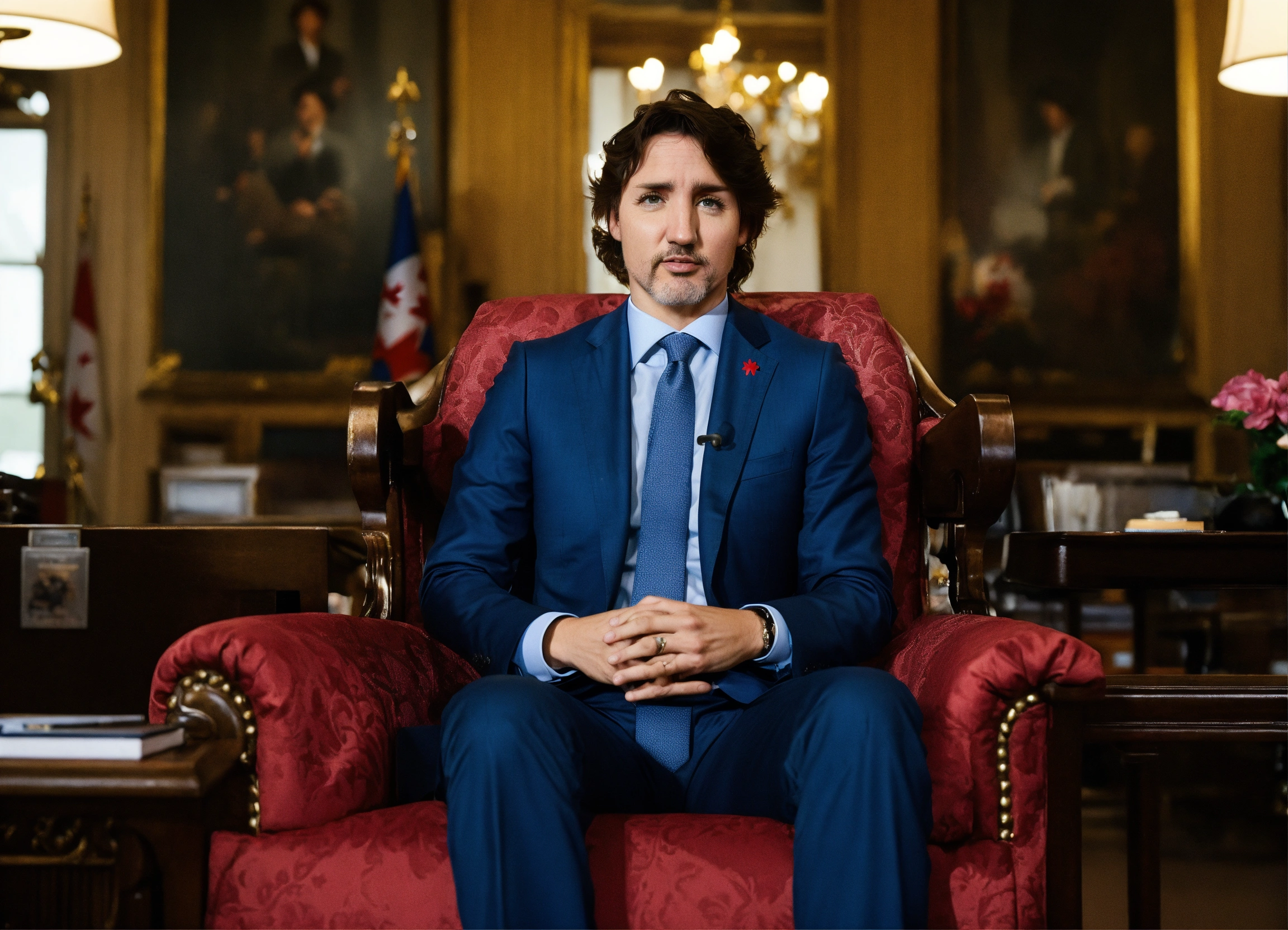 Lexica - JUSTIN TRUDEAU SITTING IN A CHAIR