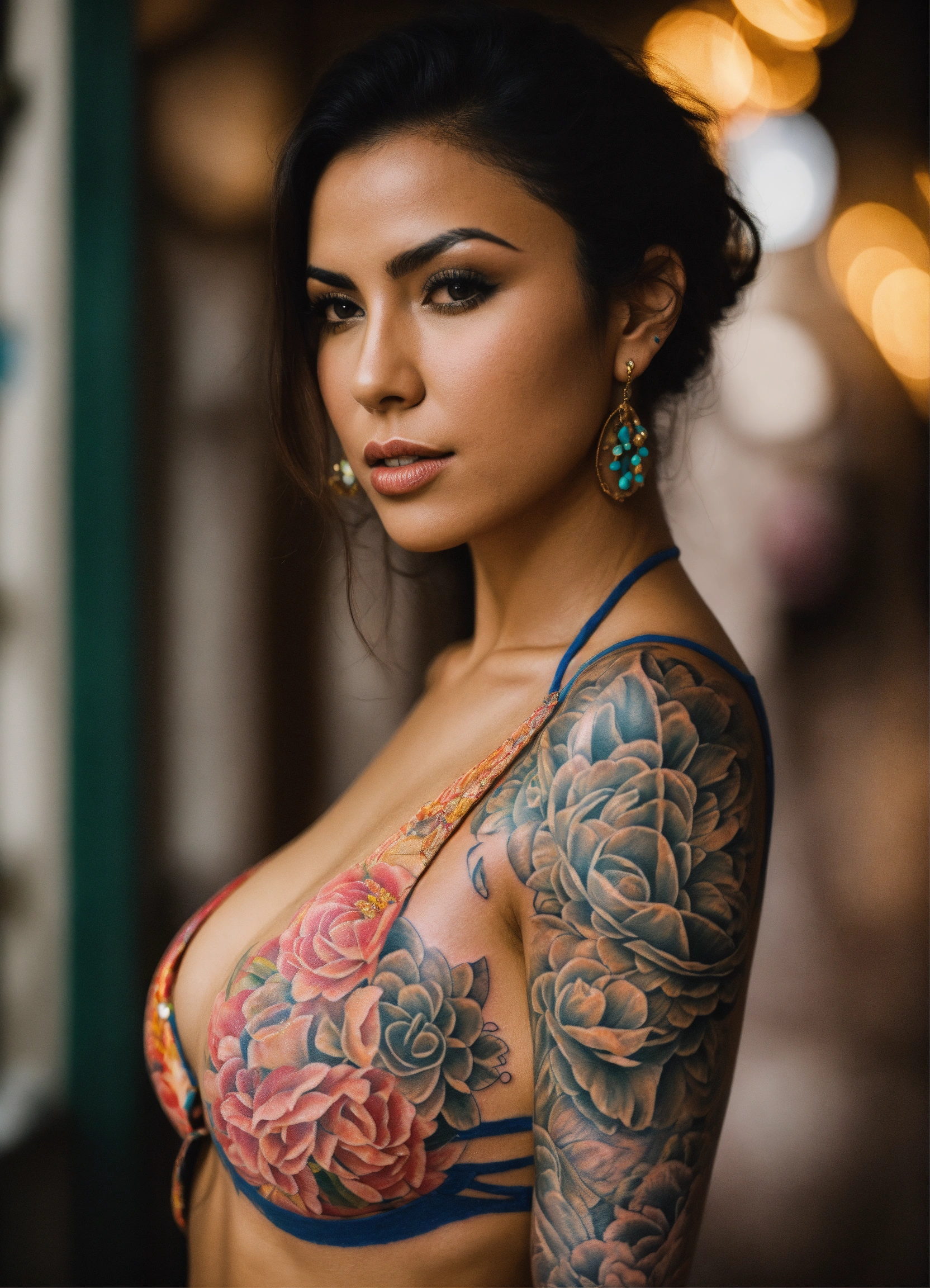 Lexica A Sensuous Latina Woman With A Tattooed Body