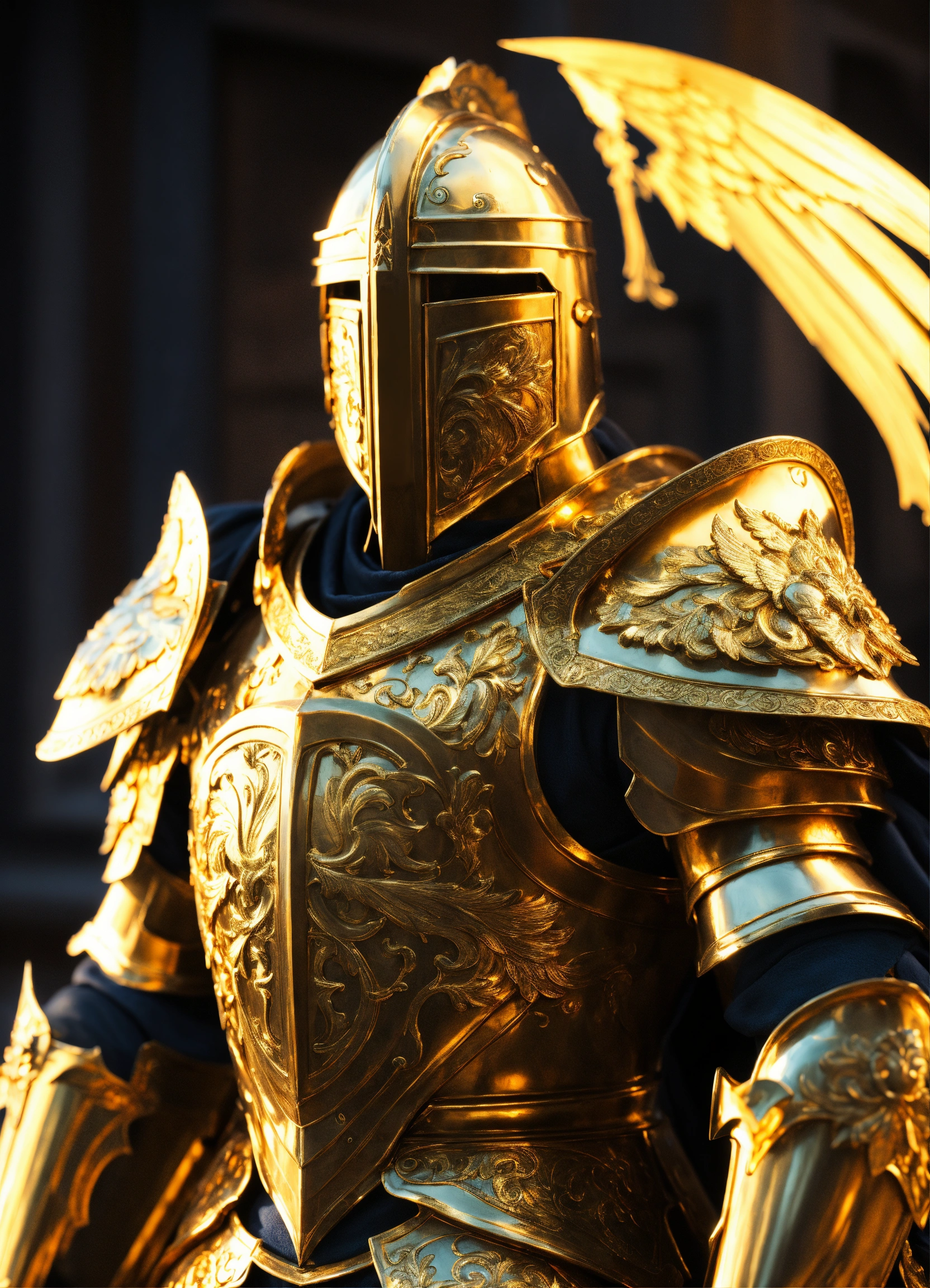 Lexica - Hispanic paladin knight, golden, holy, angel, god, 8k ...