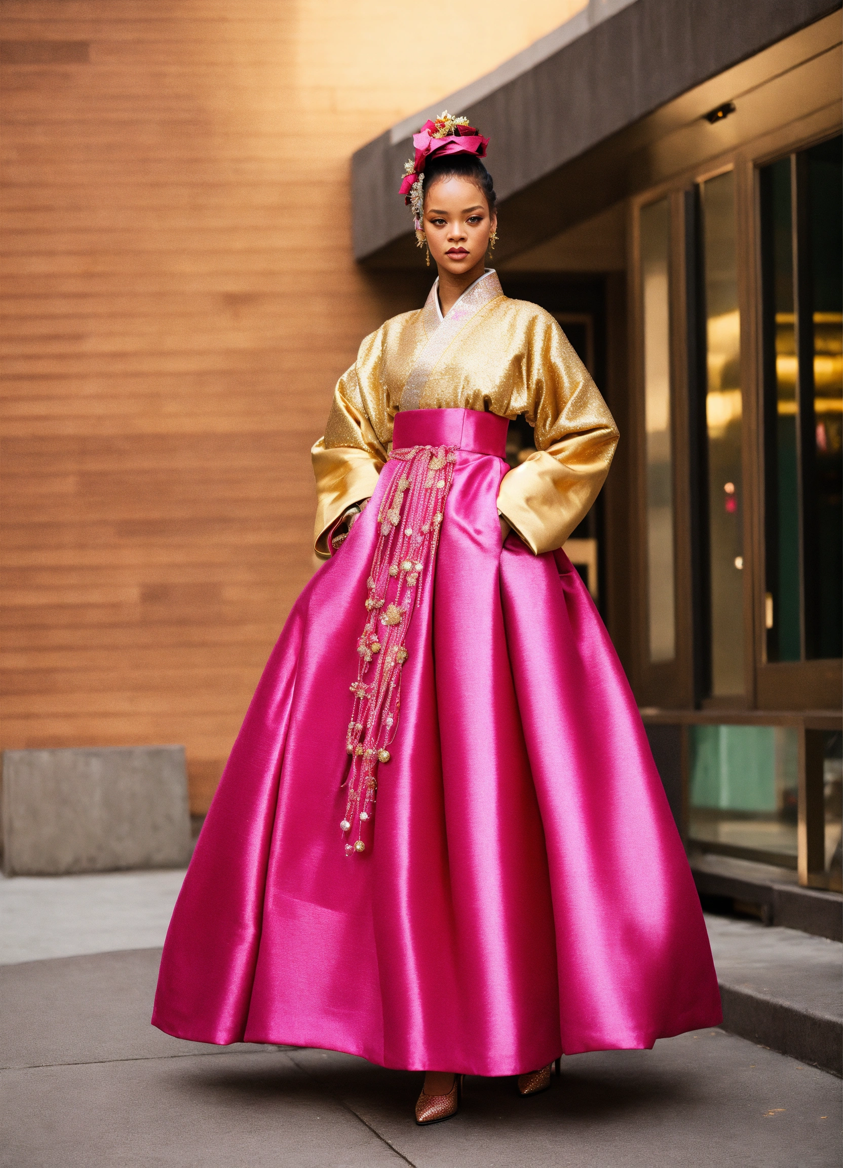 Lexica - Rihanna glamorous sparkly diamond studded hot pink and gold ...
