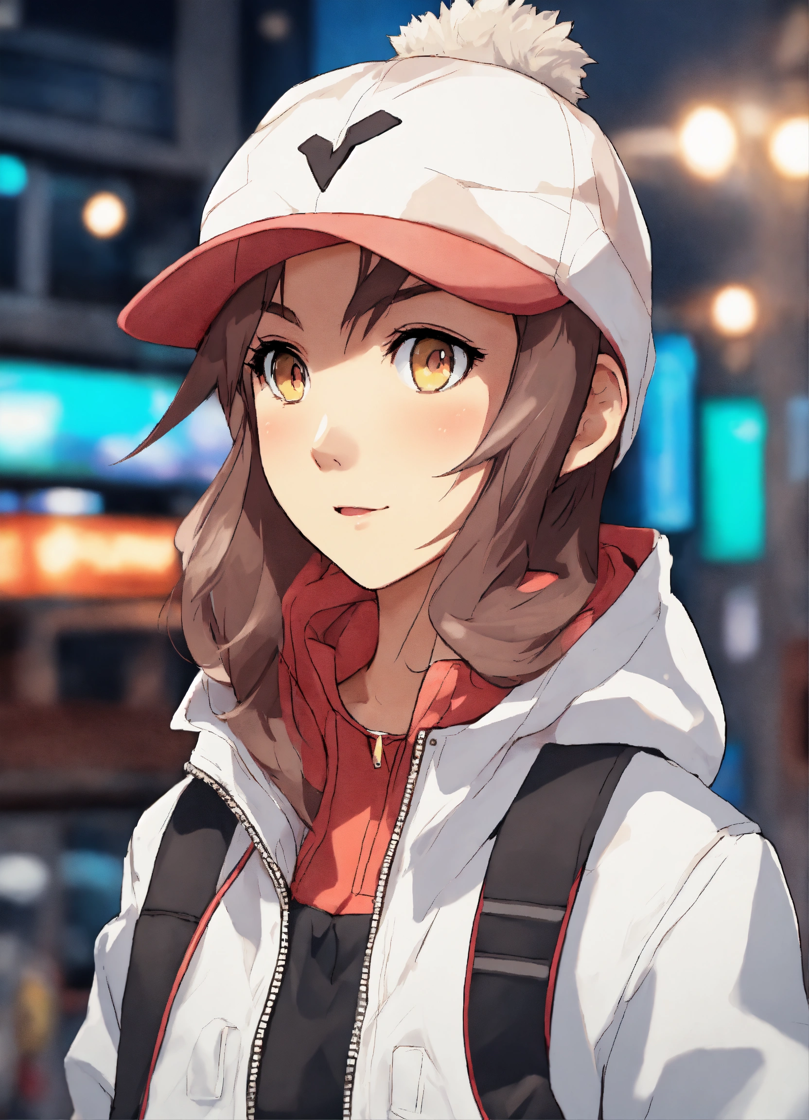 Lexica - Anime style, young female protagonist of a pokemon game, white ...
