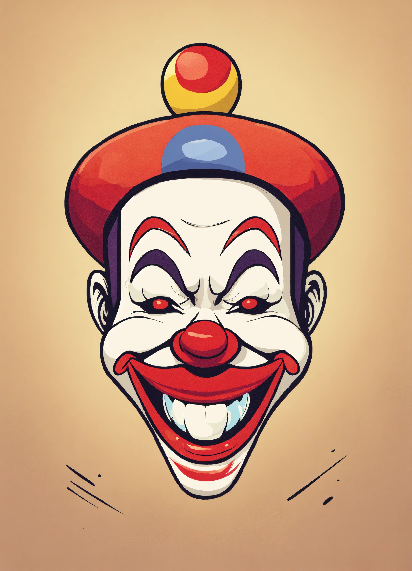 Lexica - A logo,a cute clown wearing a cap upside down on his head and ...