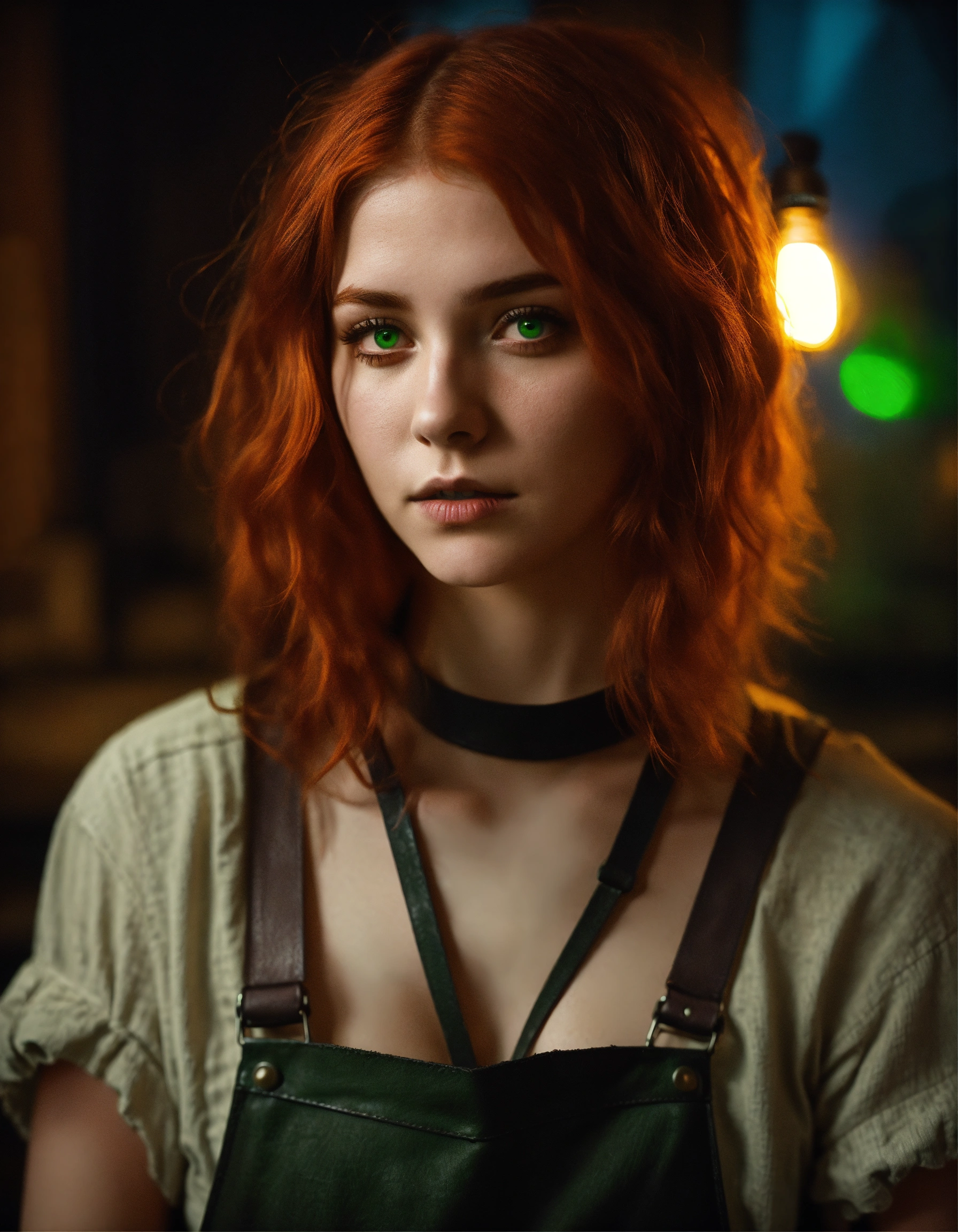 Lexica Body Portrait 18 Year Old Goth Girl Alchemist With Red Hair And Green Eyes Lightly