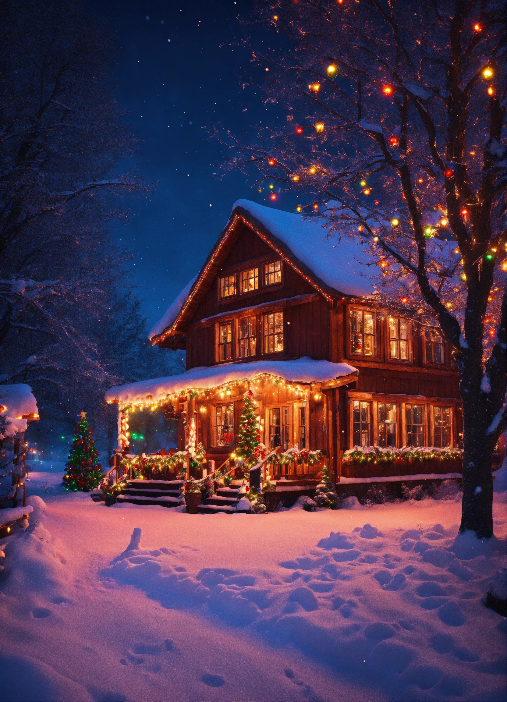 Lexica - The ultimate beautiful Christmas scene beautiful colored ...