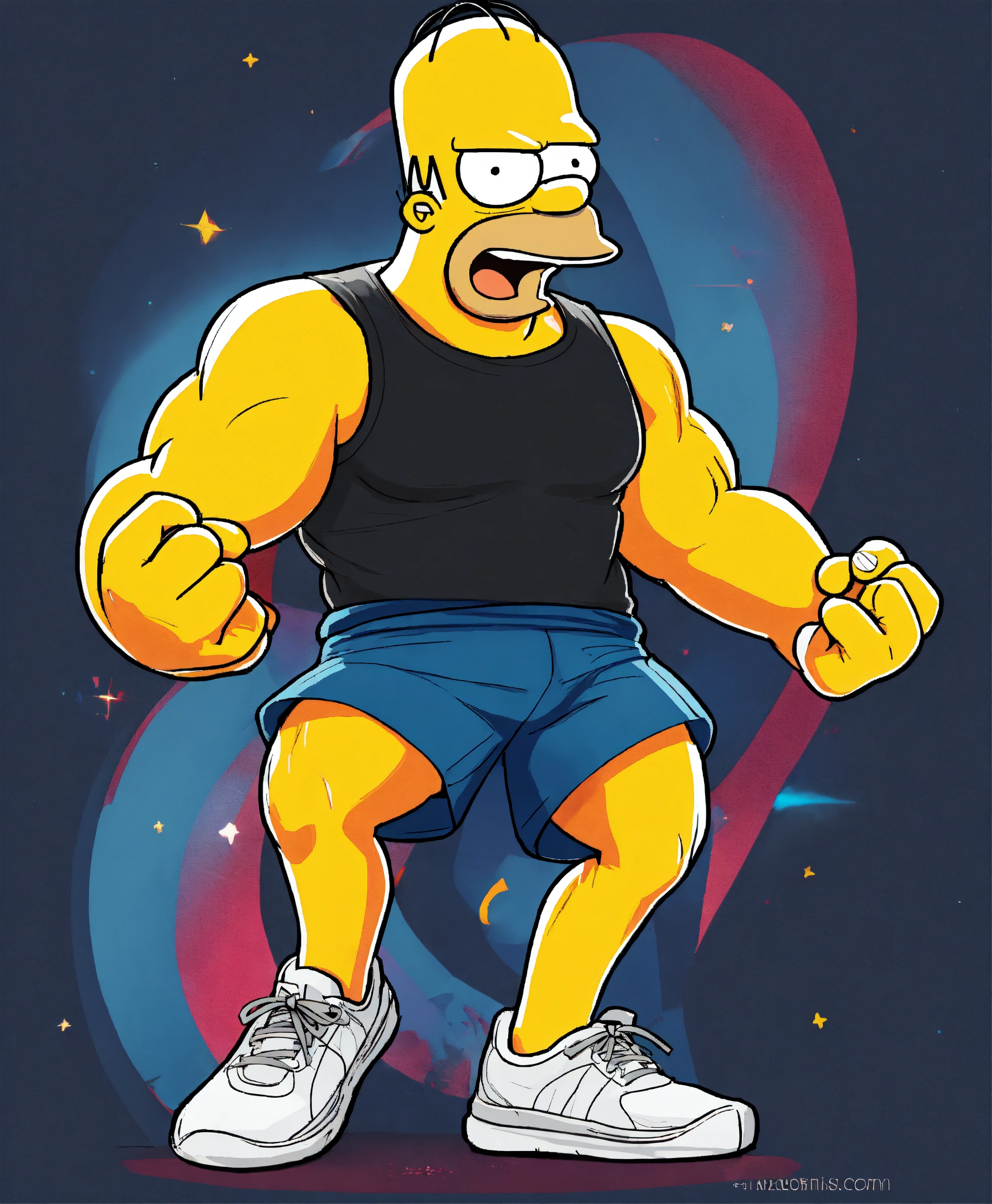 Lexica - Fitnes simpson with black t shirt