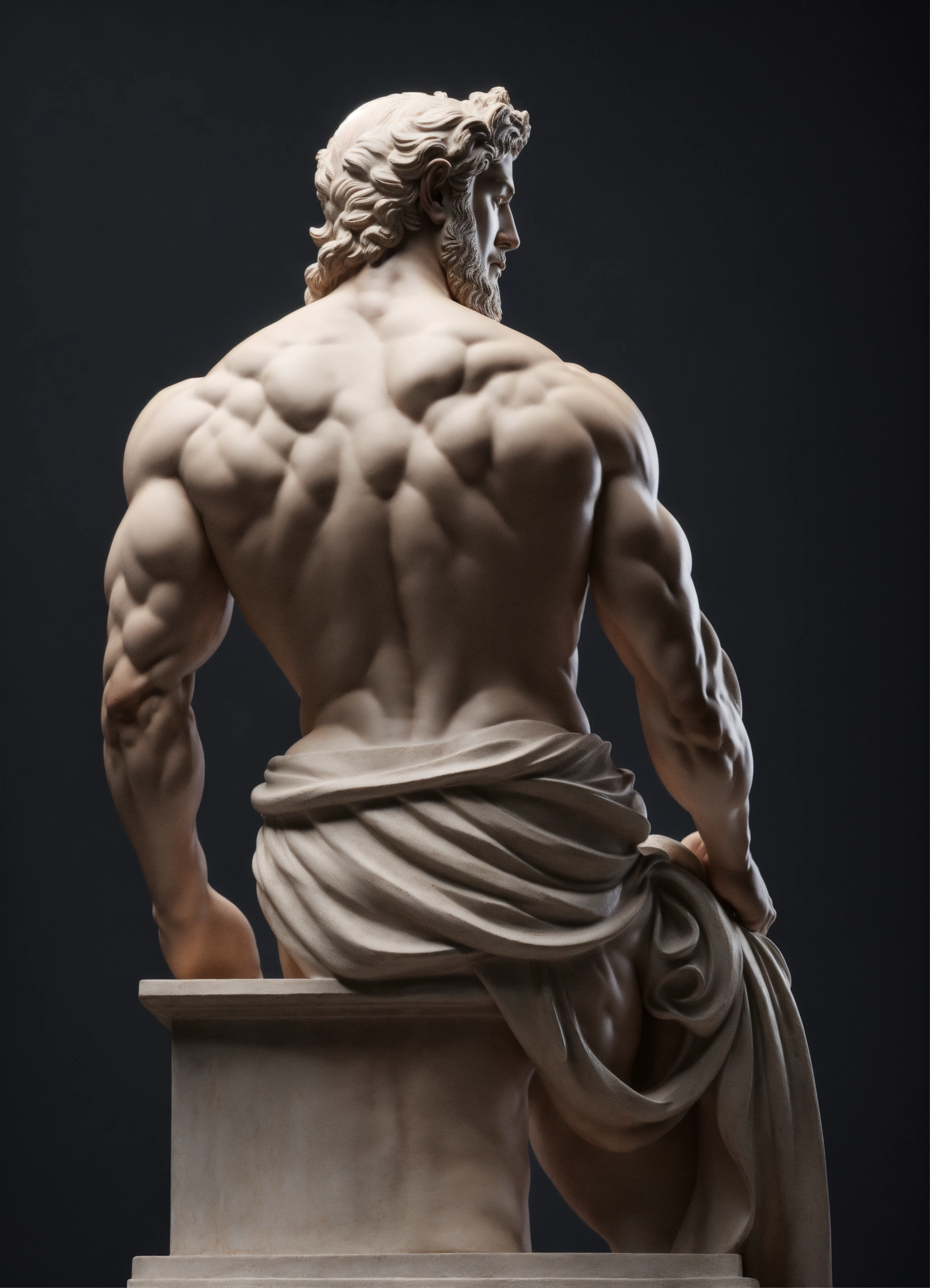 Lexica - Simple muscular greek god statue with middelparting hair with ...
