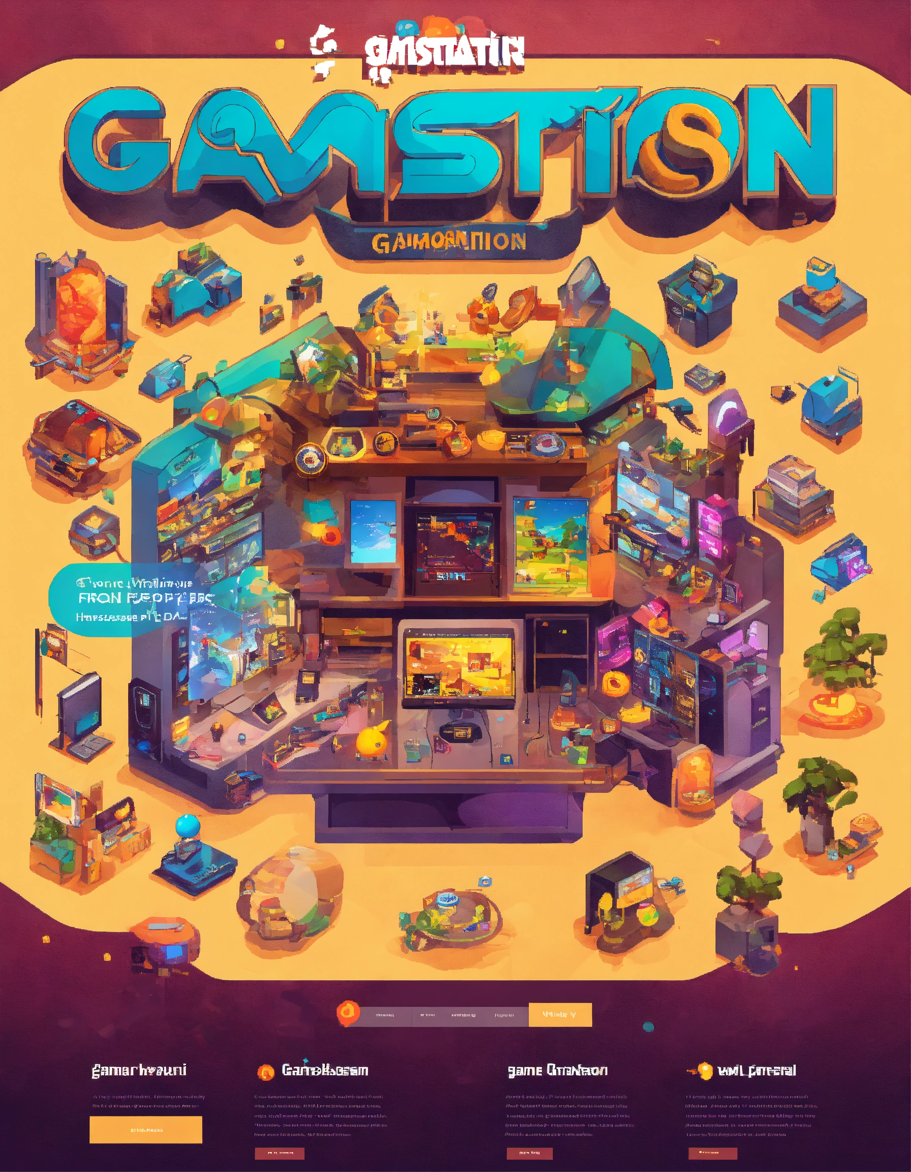 Lexica - One page layout website with the name GamorStation, for game ...