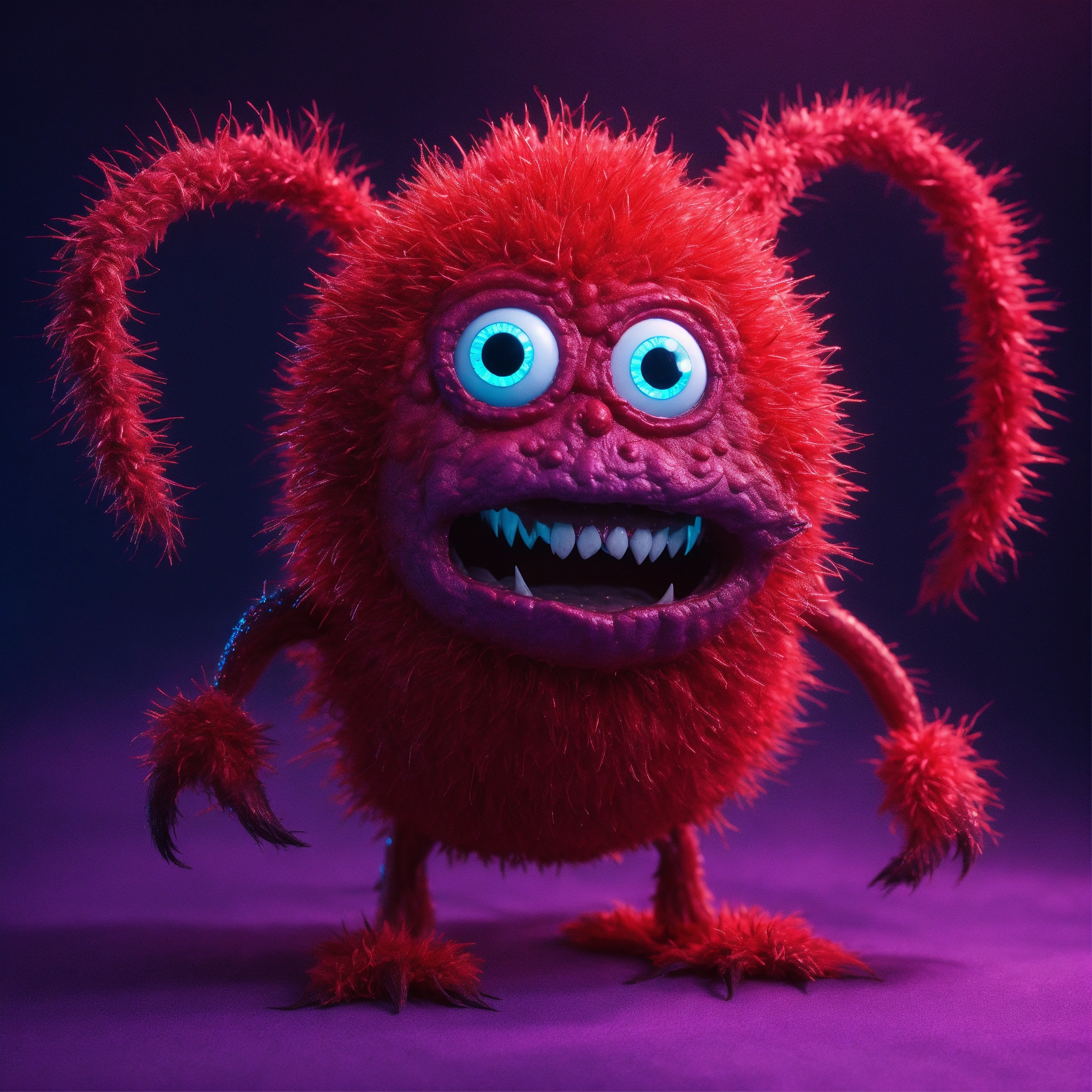 Lexica - CGI! scary looking red germ character. Highly detailed. Scary ...