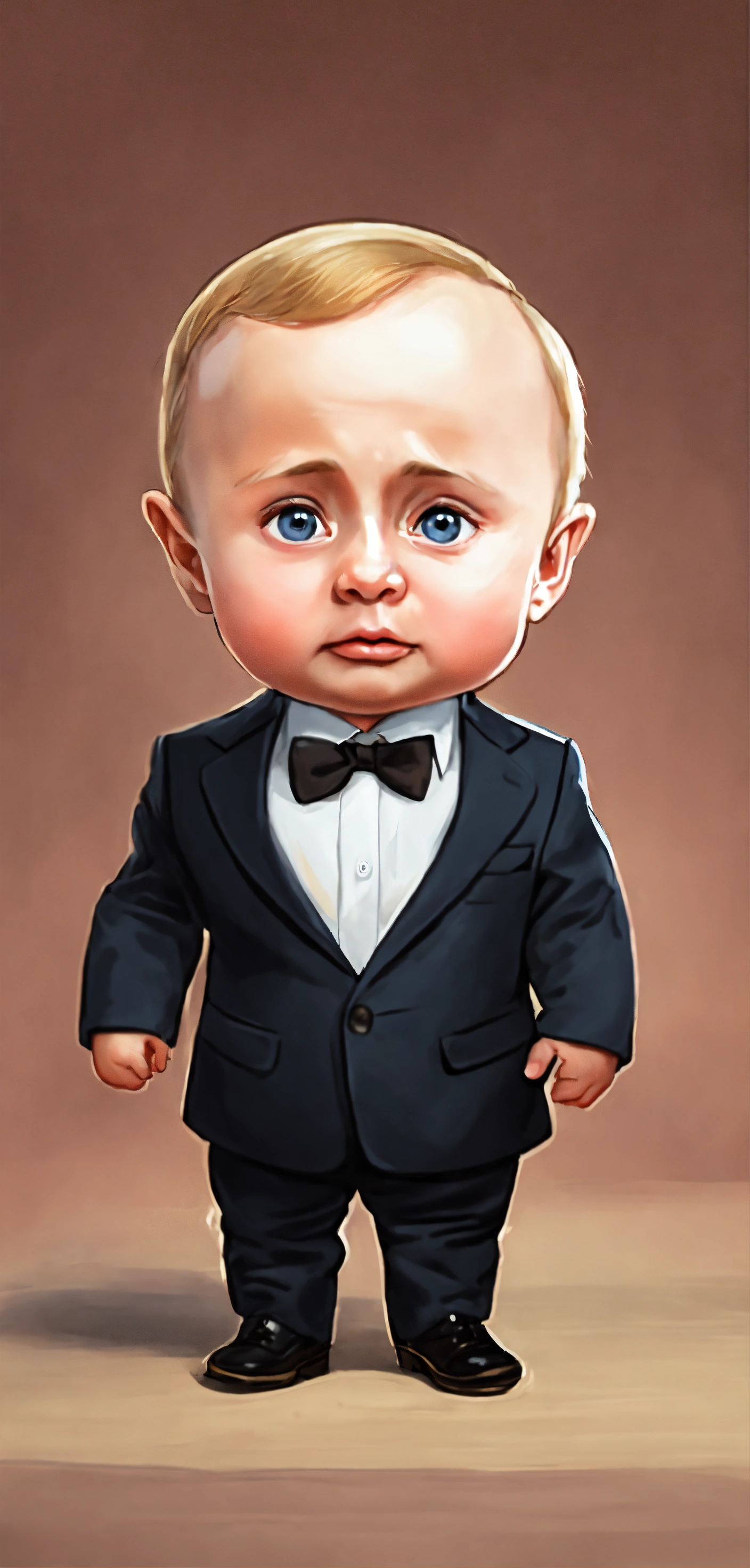 Lexica - Vladimir Putin as a cute baby cartoon, big eyes Ultra realist