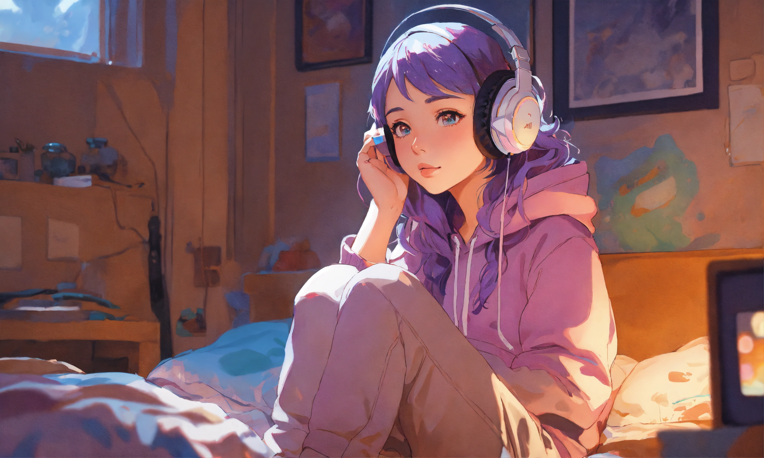 Lexica - 8k photo portrait of a stunning woman with violet hair in a ...