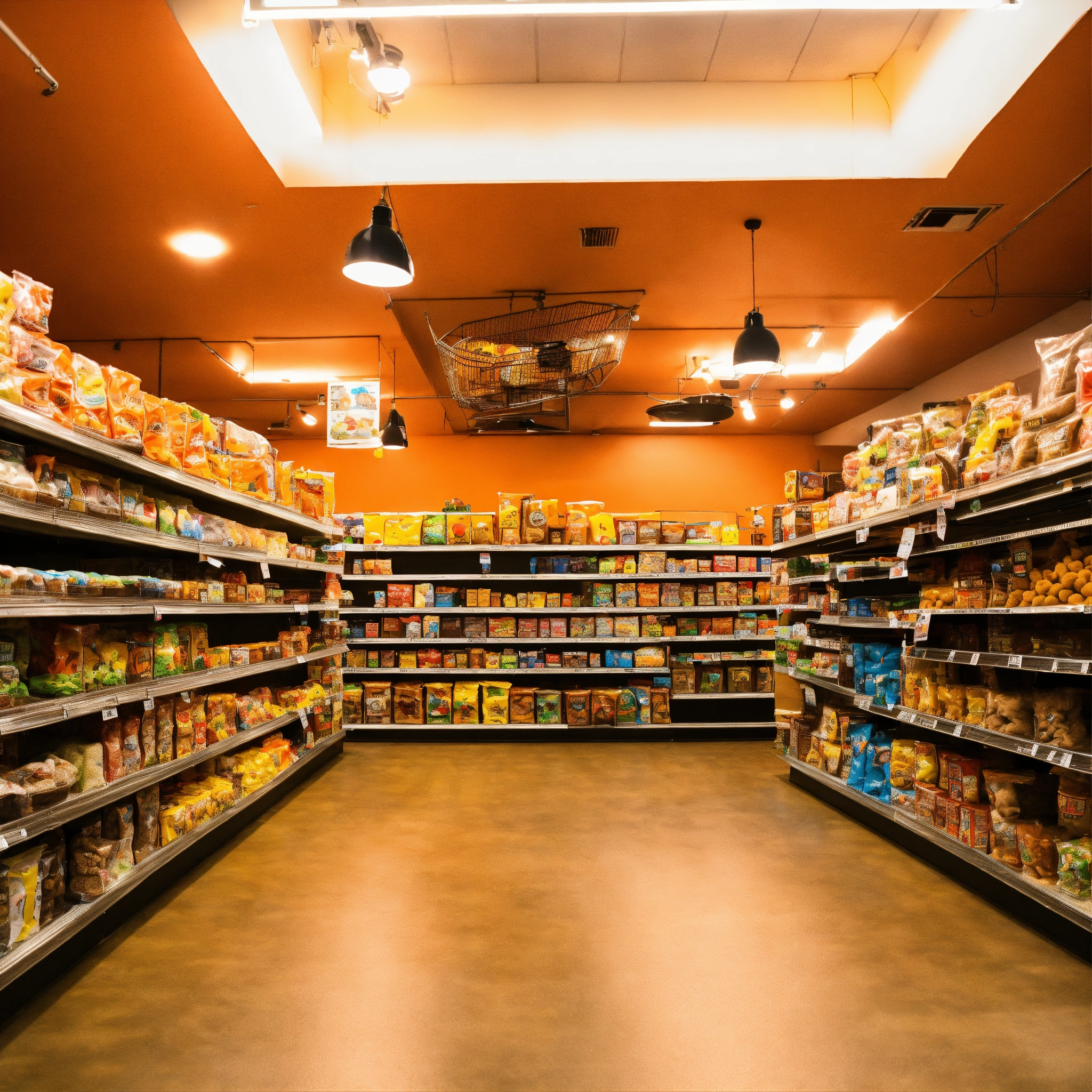 Lexica A photo of a pet food store. The store has a large selection