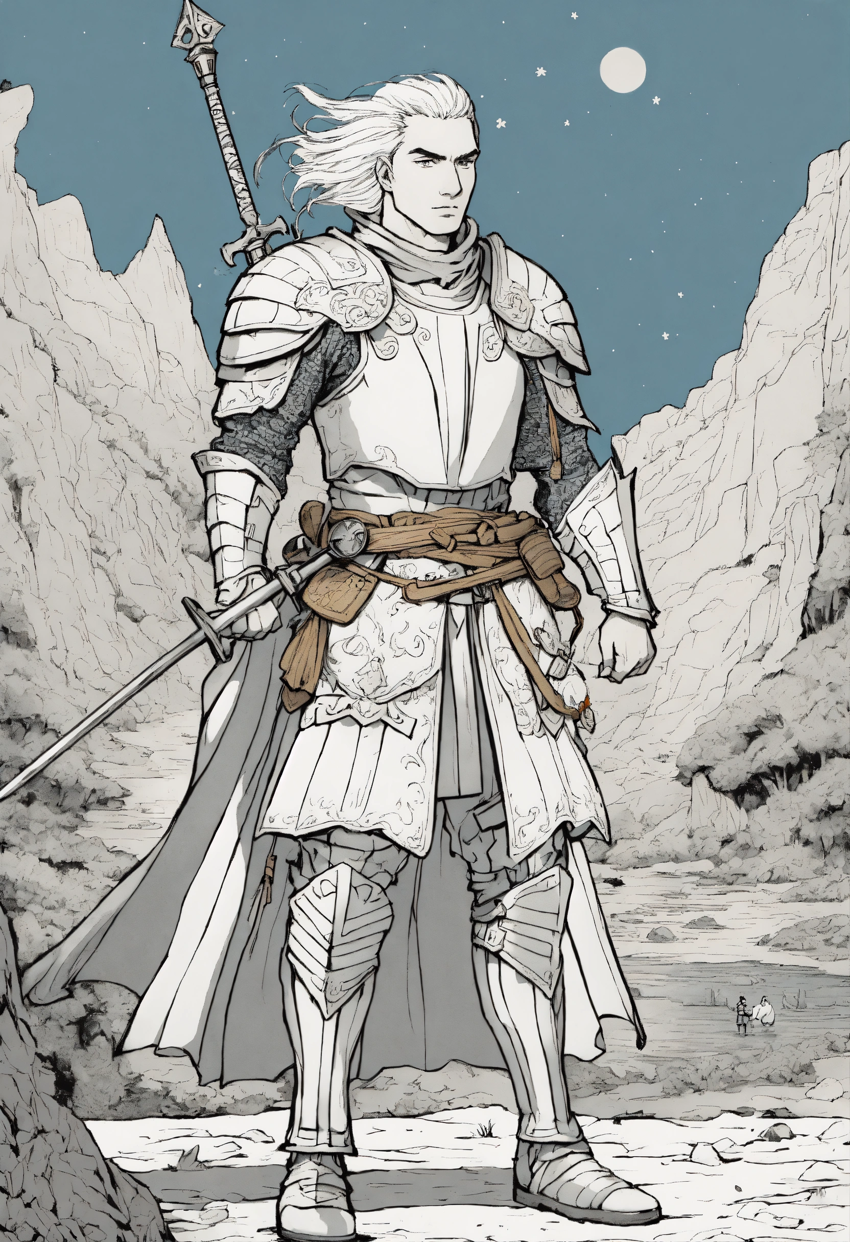 Lexica - Detailed pen and ink illustration of an fantasy warrior with ...