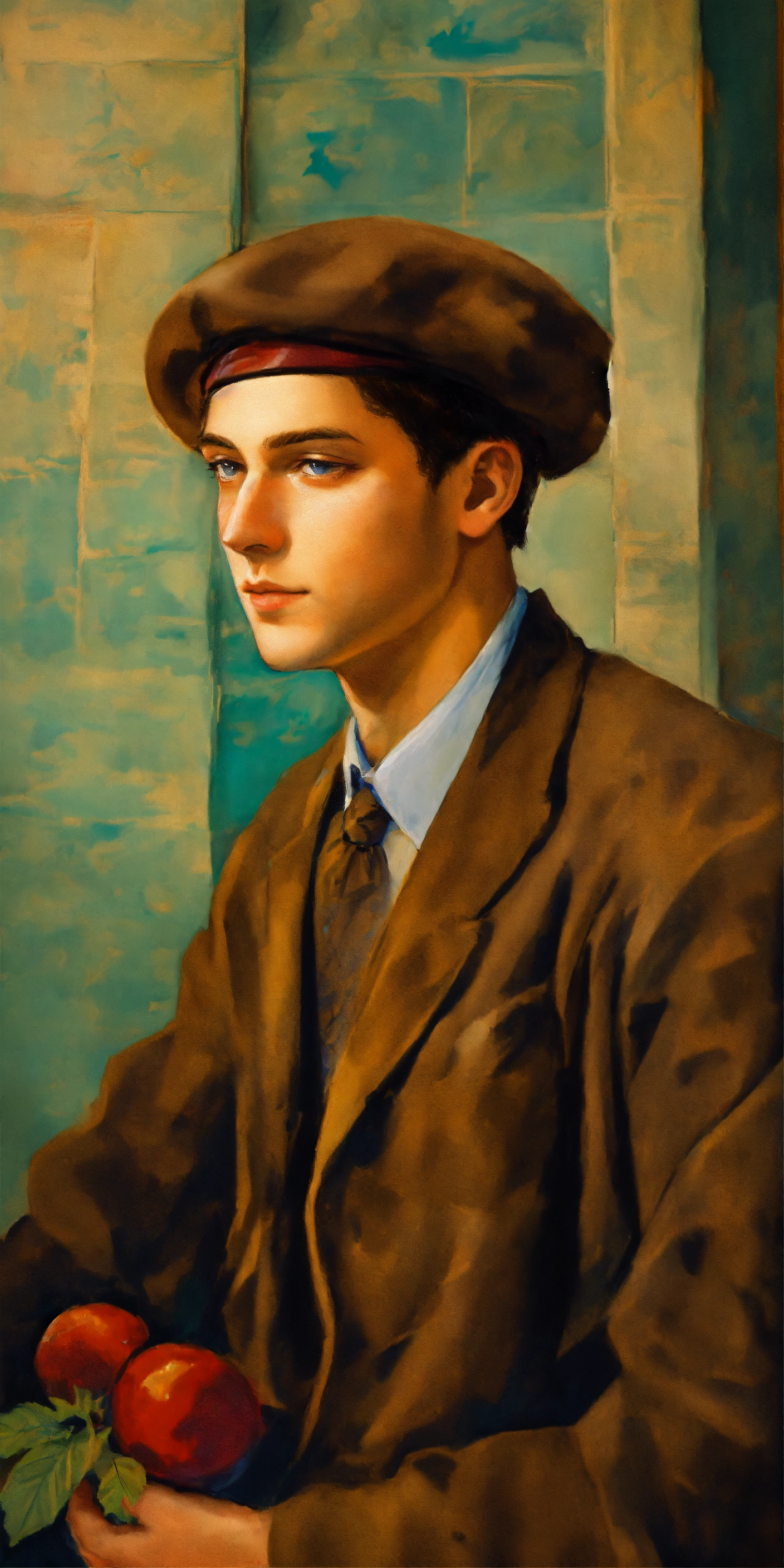 Lexica - Jüdischer junger Mann mit Kippa, gemalt