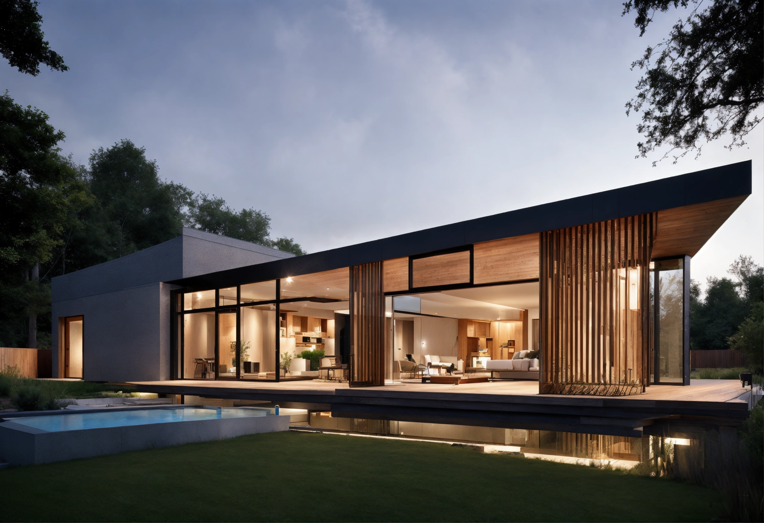 Lexica - Modern house architecture design in masonry and wood, single ...