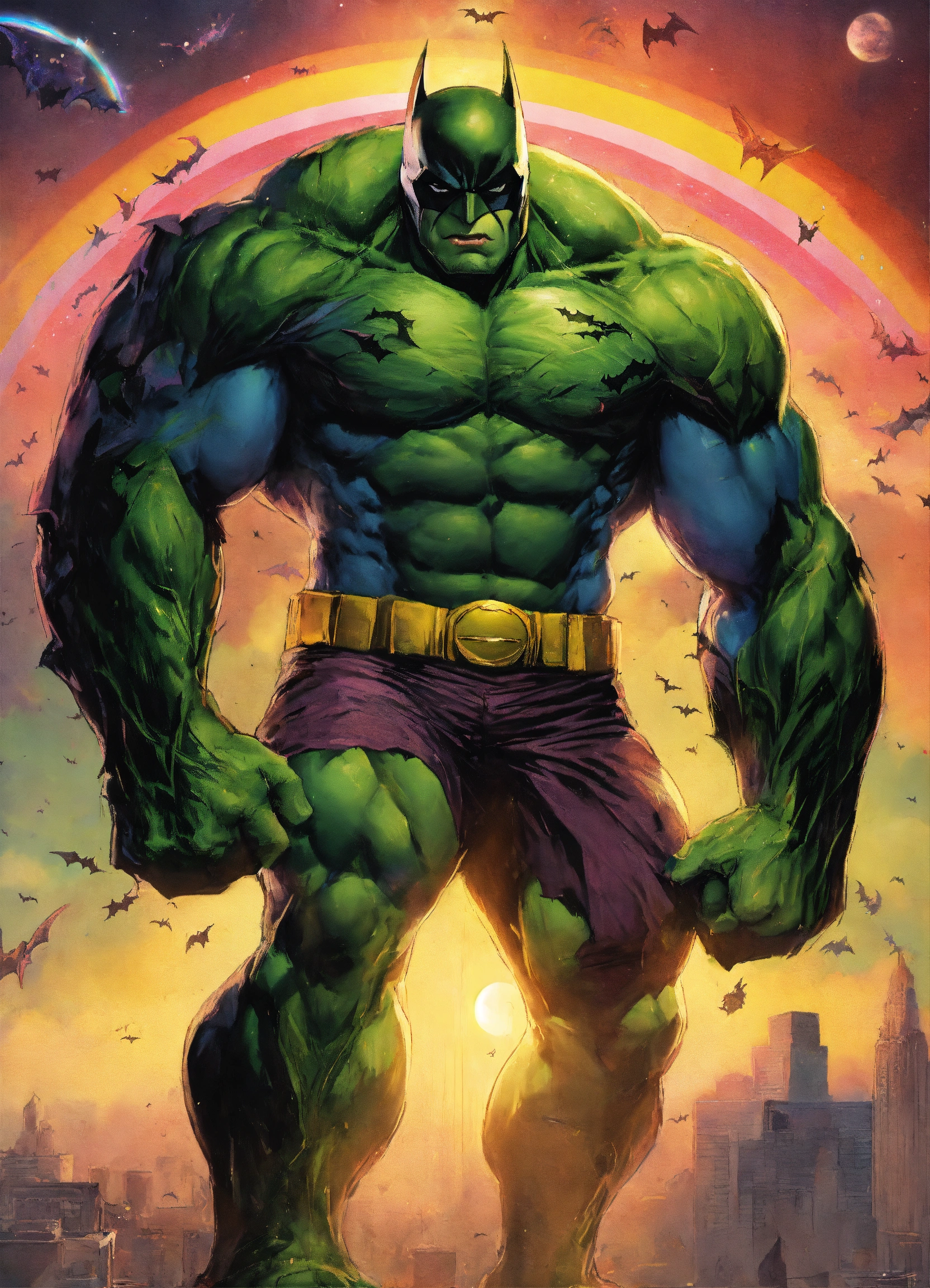 Lexica - Bat man hulk god rainbow