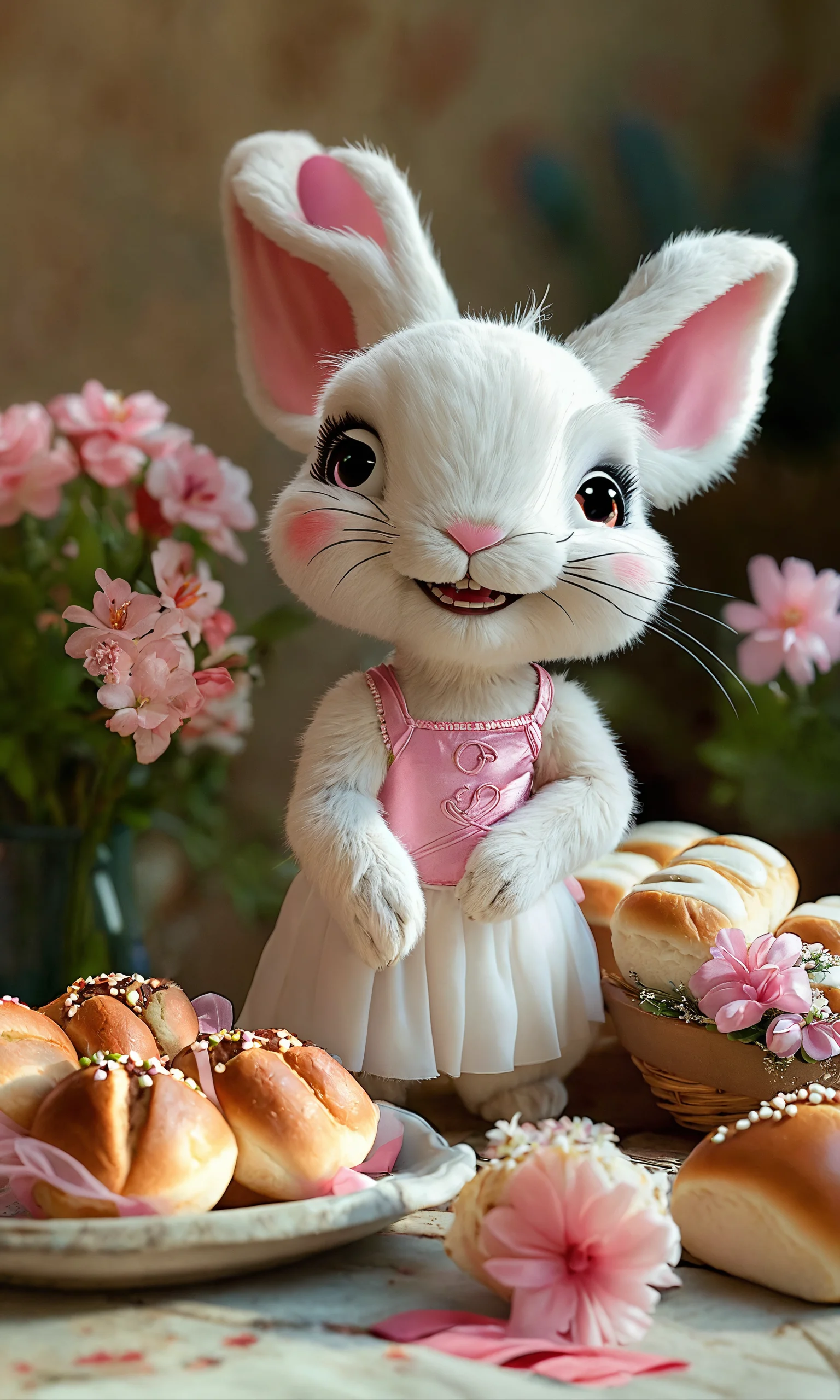 Lexica - Disney inspired pixar realistic smiling cute white rabbit ...