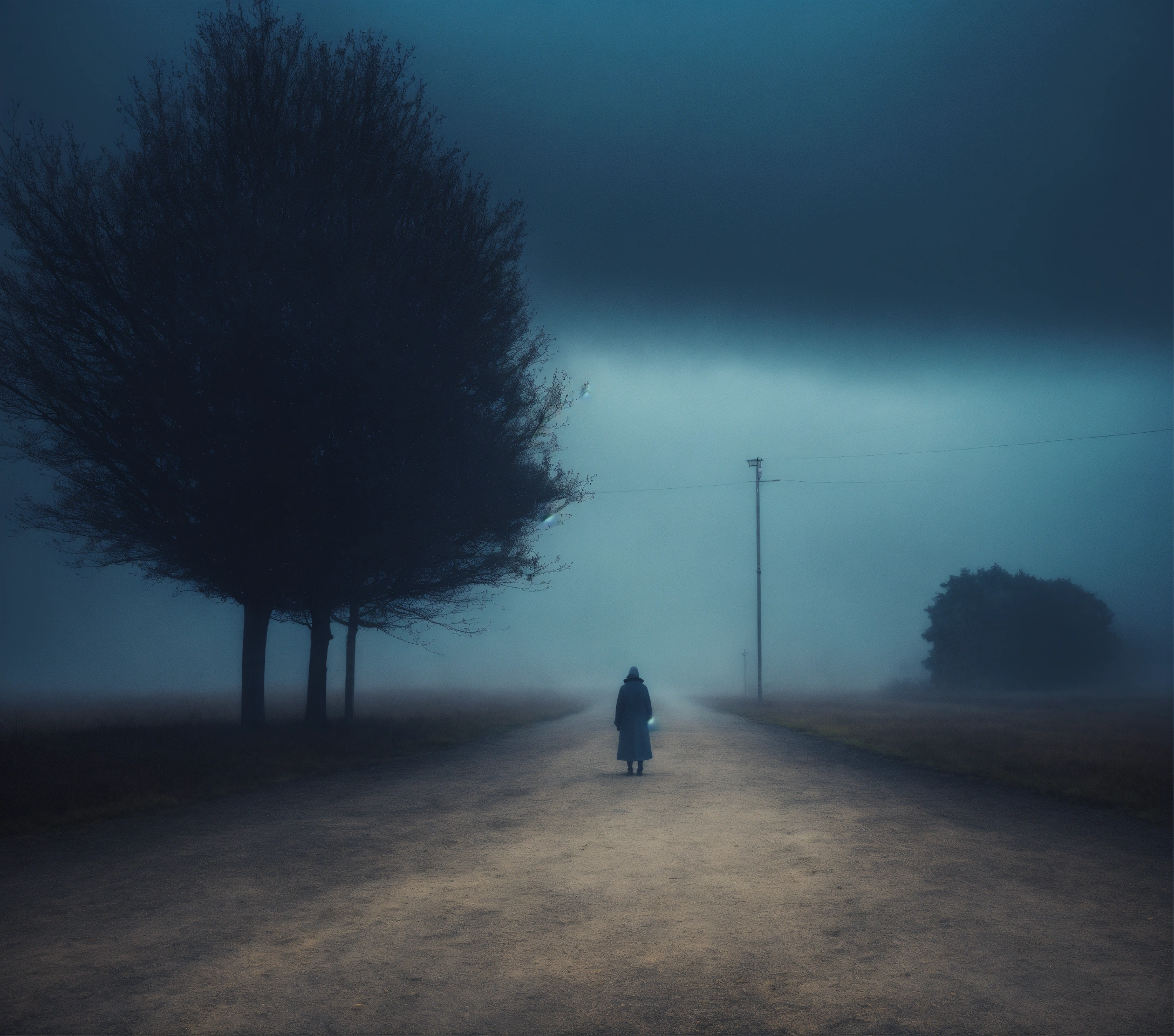 Lexica - Empty void, grainy, misty, sad, blue, surreal, art